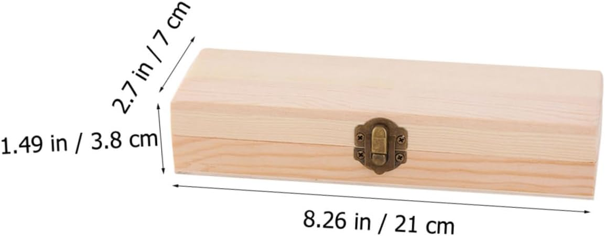 TEHAUX Wooden Pen Storage Box 2Pcs, Blank Pencil Box for Students, Large 21X7X3.8Cm Solid Wood Organizer Suitable for School and Office Desk Accessories