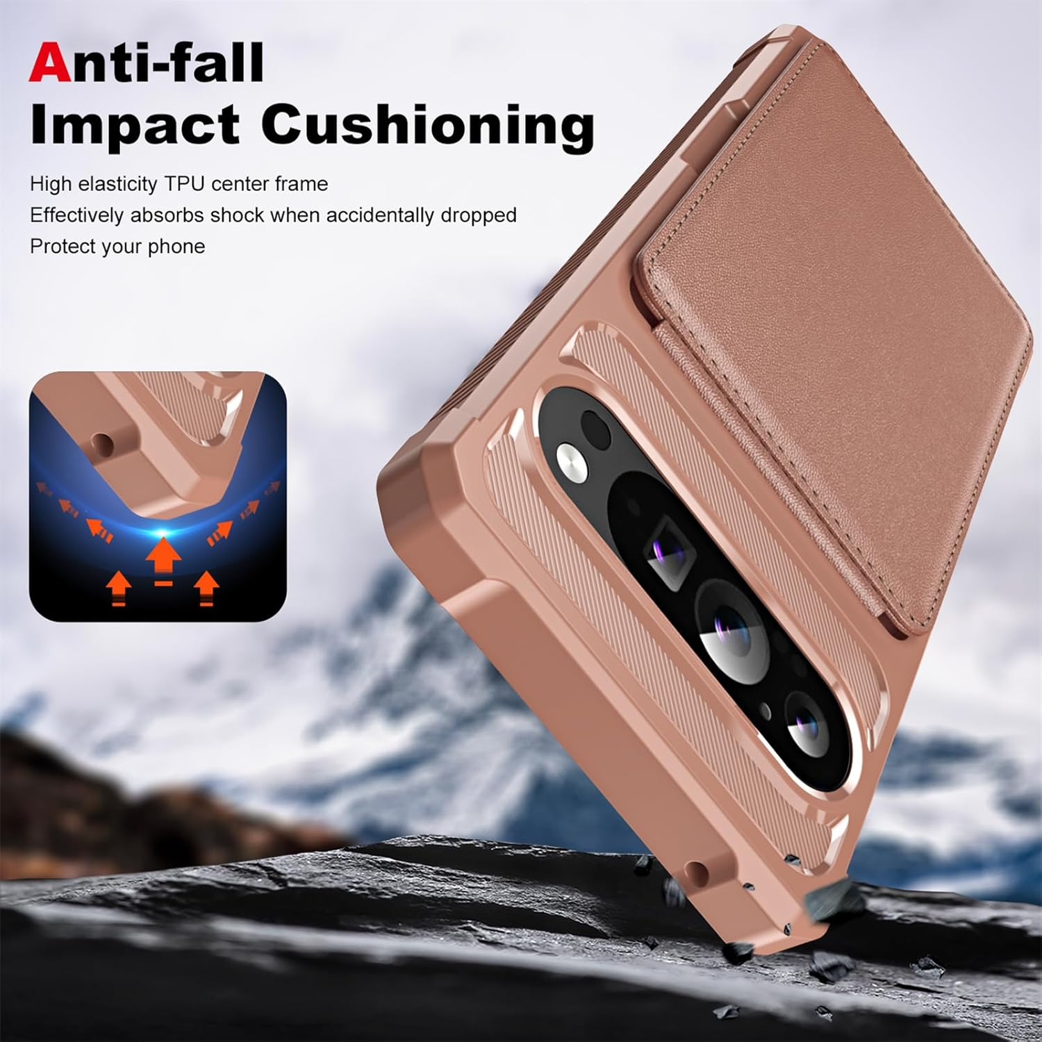 Fofvccv Wallet Case for Google Pixel 10 Pro XL with Double Magnetic Clasp, PU Leather Flip Kickstand Cover with Credit Card Slots Holder for Google Pixel 10 Pro XL ZM Rose image number 5