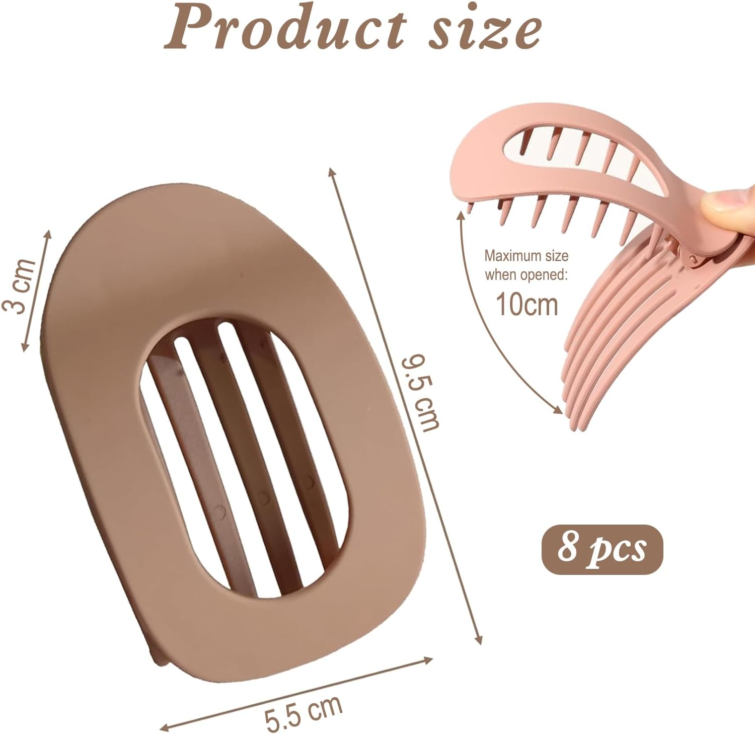 Duoleimi Flat Hair Clips Women'S &ndash; Pack of 8 Flat Hair Clips Large, Duckbill Hair Clip &ndash; Lightweight & Non-Slip for Thick/Thin Hair, Elegant French Hair Clips for Everyday & Sports image number 3