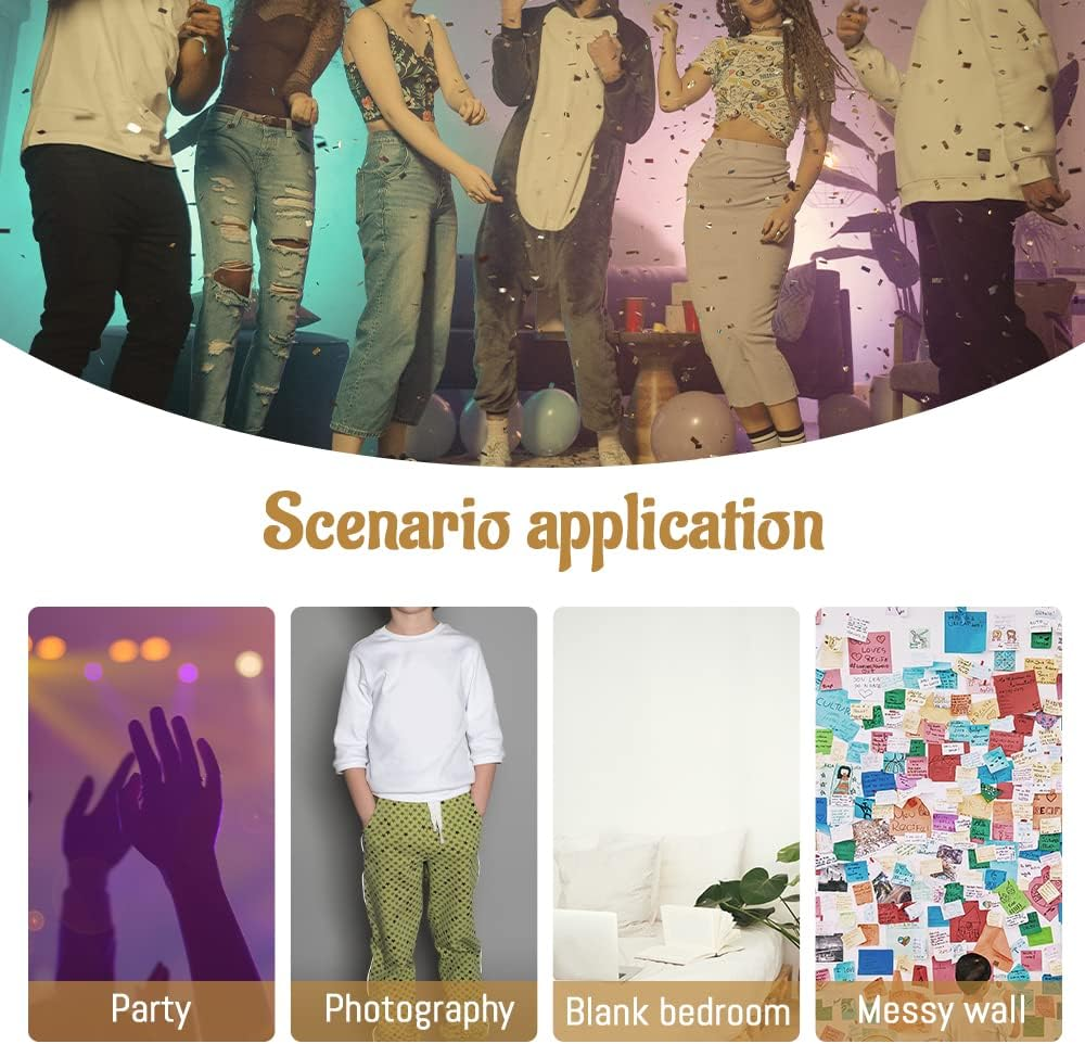 Glitter Photography Backdrop 1.5X1M/4.9X3.3Ft, Golden Spots Party Backdrop, Foldable Soft Vinyl Fabric Photo Background, Sequin Backcloth for Party Wedding Decoration (Style A) image number 5