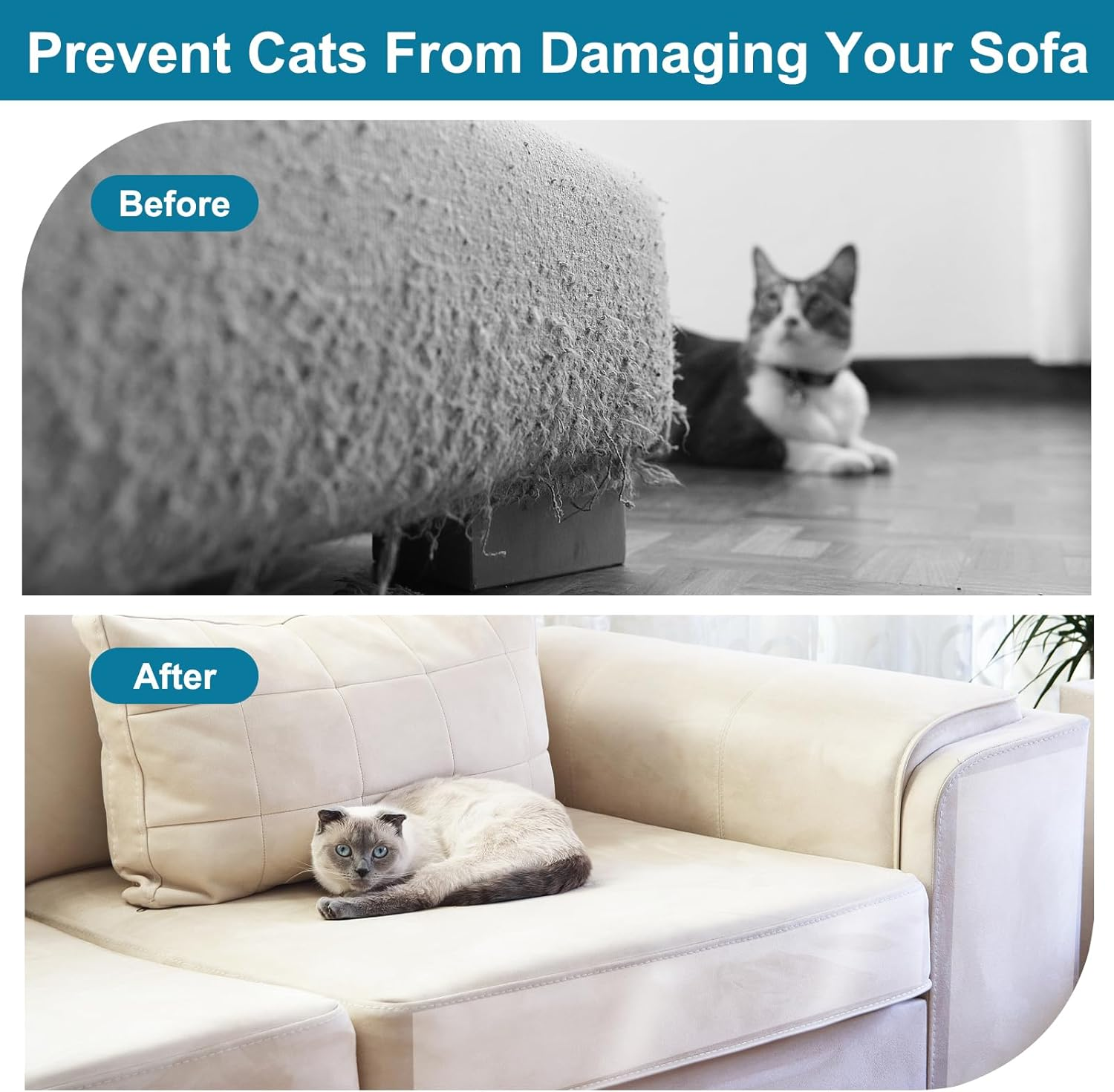 Cat Scratch Protection Film, 30 Cm X 3 M Transparent Scratch Protection Sofa Cat Pad, anti Scratch Film, with Scraper, Scratch Protection Wall Cat Tape, Self-Adhesive Scratch Protection Door Dog For image number 2