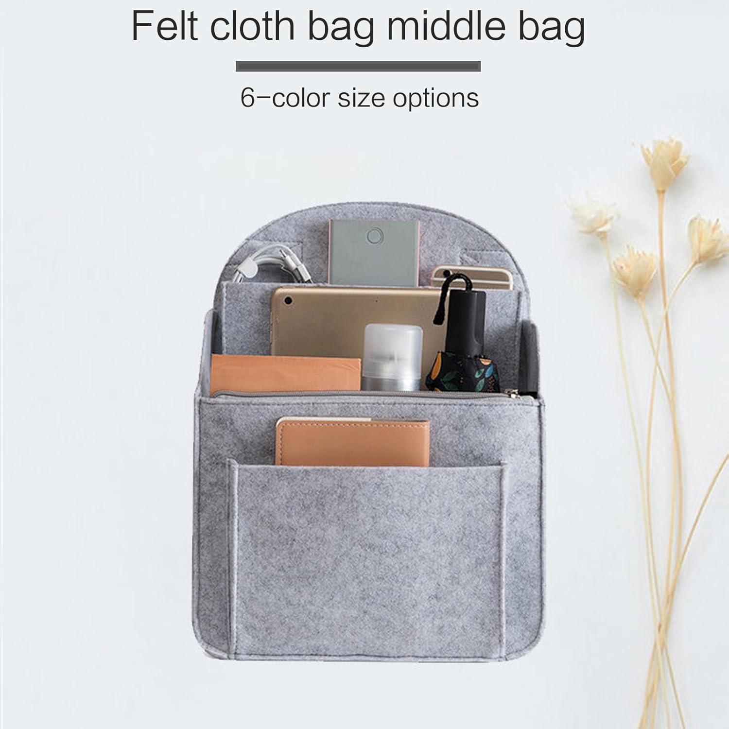 [Xinsheinelry] Backpack Shoulder Bag Handbag Organizer Insert Small Divider Felt Pocket Travel Rucksack Travel Backpack image number 4