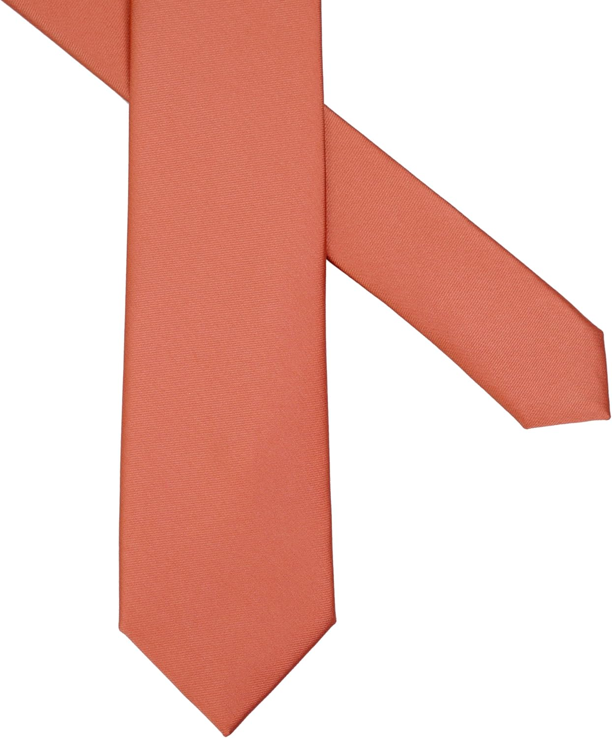 Skinny Solid Color Neckties, 2.5" Slim Ties for Men, 19 Colors 1 or 5 Pack, Groomsmen Solid Ties 5-Lot for Wedding image number 2