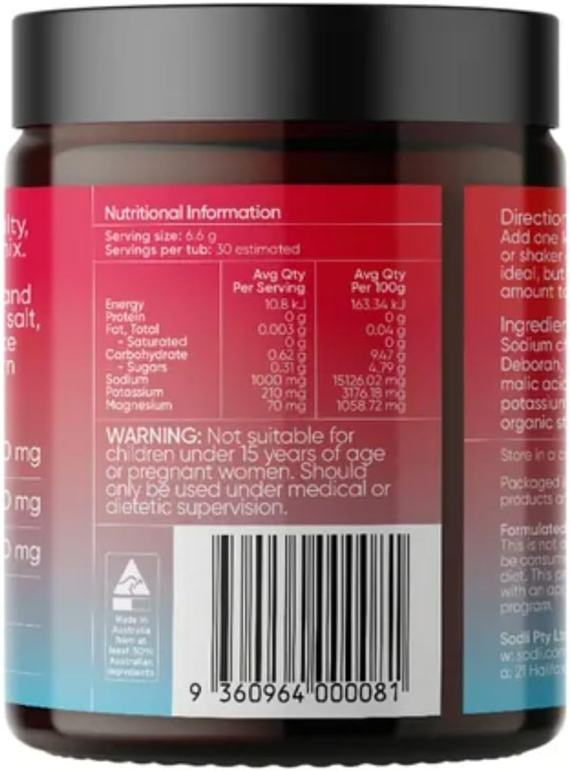 Sodii Everyday Hydration Salts, Salty Raspberry Flavour 180G image number 2