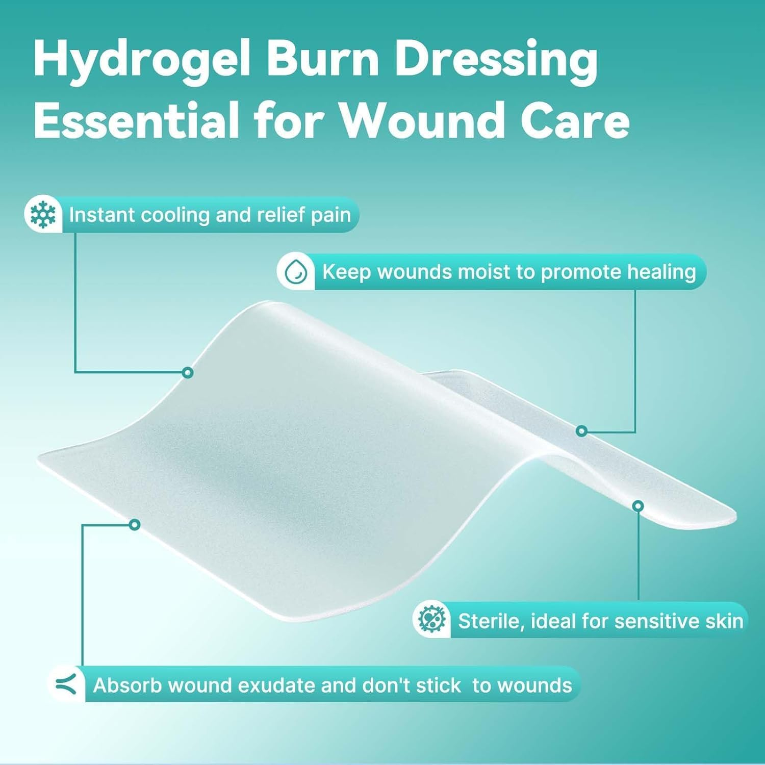 Dimora Hydrocolloid Dressing 10 Pack (7.5Cm X 7.5Cm) | Extra Strong Adhesive Waterproof Blister Plasters for Feet, Heel & Joints | Wound Care for Burns, Bedsores, Acne, Cuts | Fast Healing Gel Bandages image number 2