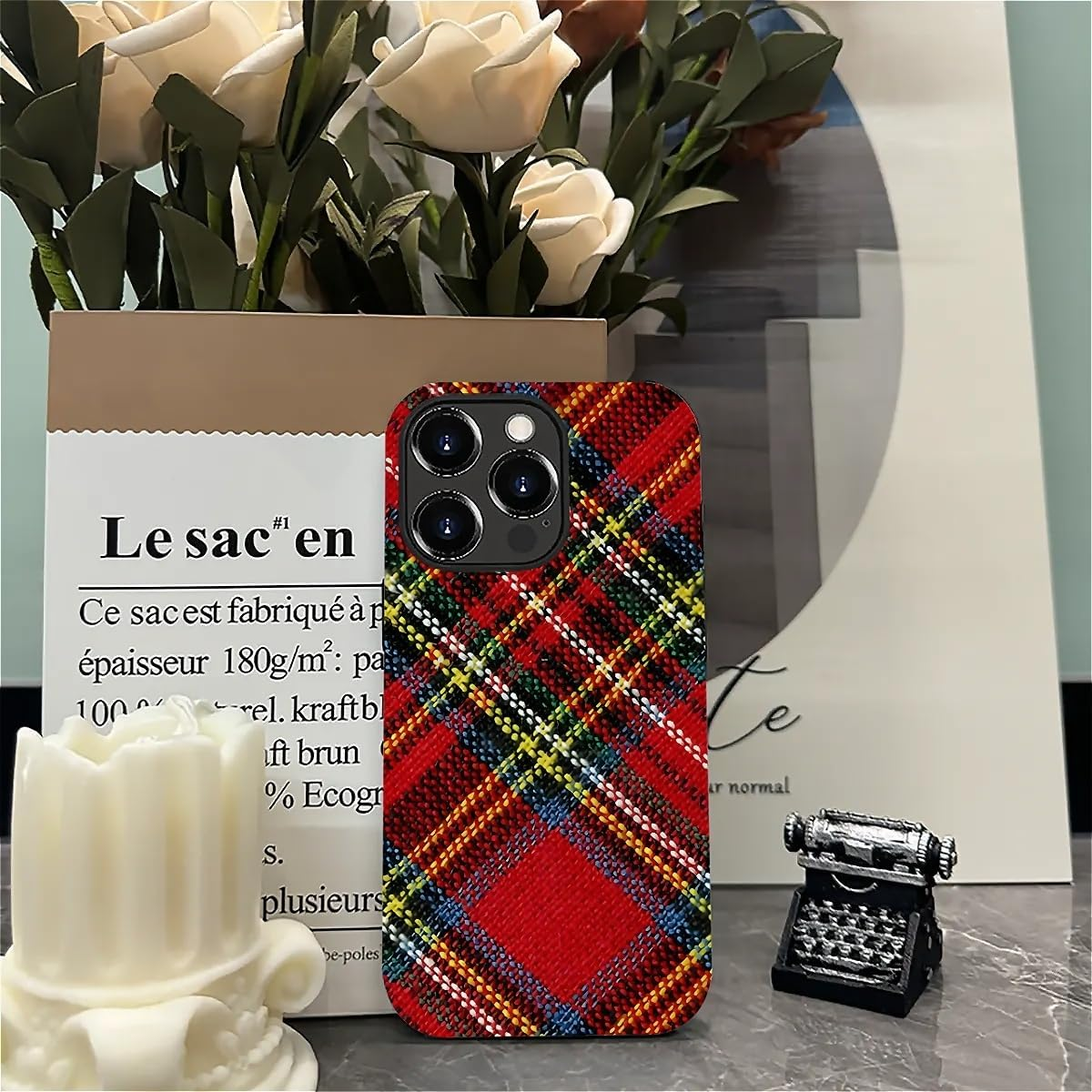 DAIZAG Case Compatible with Iphone 14 Pro Max,Durable Shock Protection Cover for Girl Women,Christmas Tartan Plaid image number 6