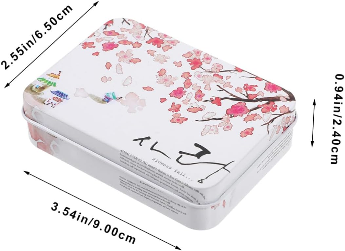 Rectangular Tinplate Storage Box Candy Container Print, Retro Metal Jewelry Organizer Case for Desktop Craft Storage and Biscuit Packaging image number 6