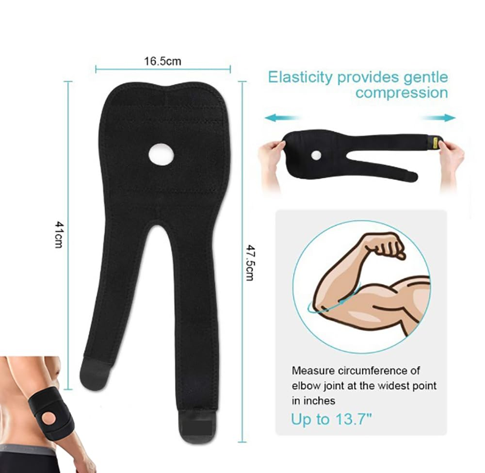 1PCS Breathable Adjustable Elbow Brace - Supportive Strap for Golfers Elbow, Tennis Elbow, Arthritis & Sports Injuries - Fitness Elbow Splint for Stability and Comfort image number 2