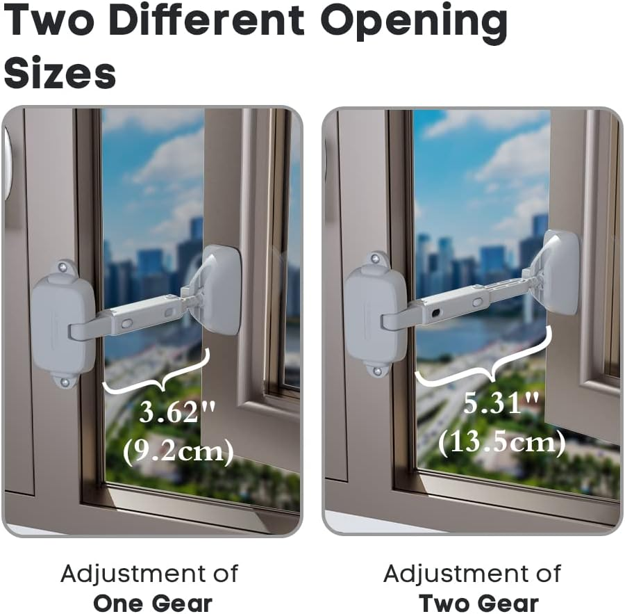 EUDEMON 1 Pack Childproof Window Restrictor for Aluminum, Wooden, Metal Window Frames, Baby Safety Window Lock, Window Safety Locks for Toddlers & Pets, Easy to Install (Grey) image number 5