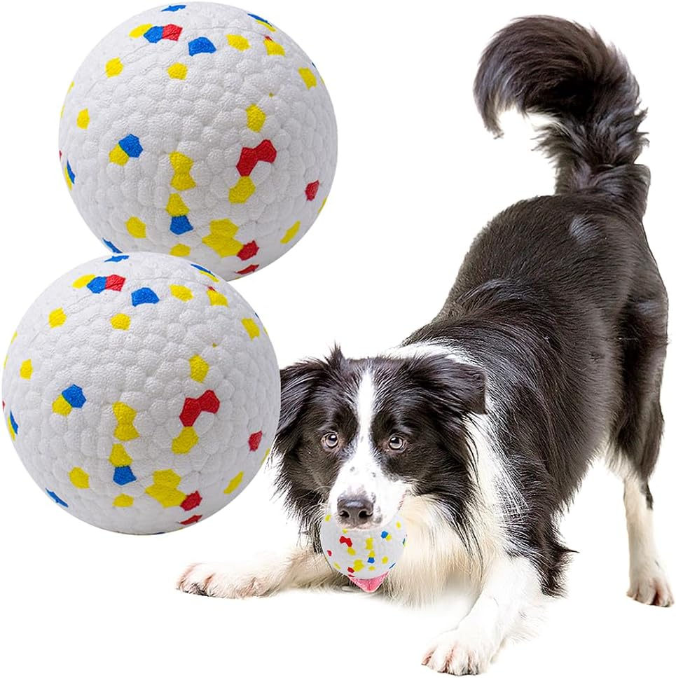 LIEVUIKEN Dog Balls Toys for Aggressive Chewers, Indestructible Bouncy Floating Balls for Dogs to Fetch, Durable Solid Rubber Ball for Training (2 PCS)