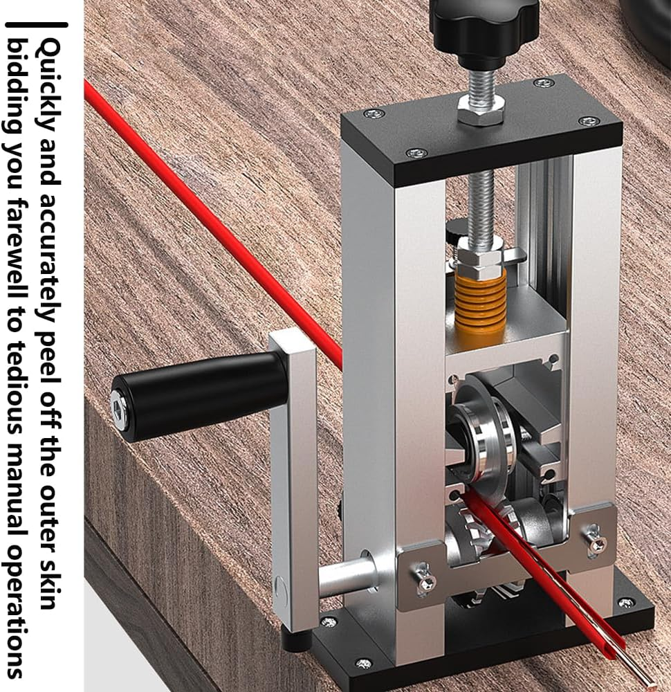 MOTRAIN Manual Wire Stripper Machine, Aluminum Alloy Wire Peeler Machine, Drill-Powered Wire Stripping Tool, 0.04"-1" Wire Stripping Machine for Scrap Wire Electrical and Copper image number 2