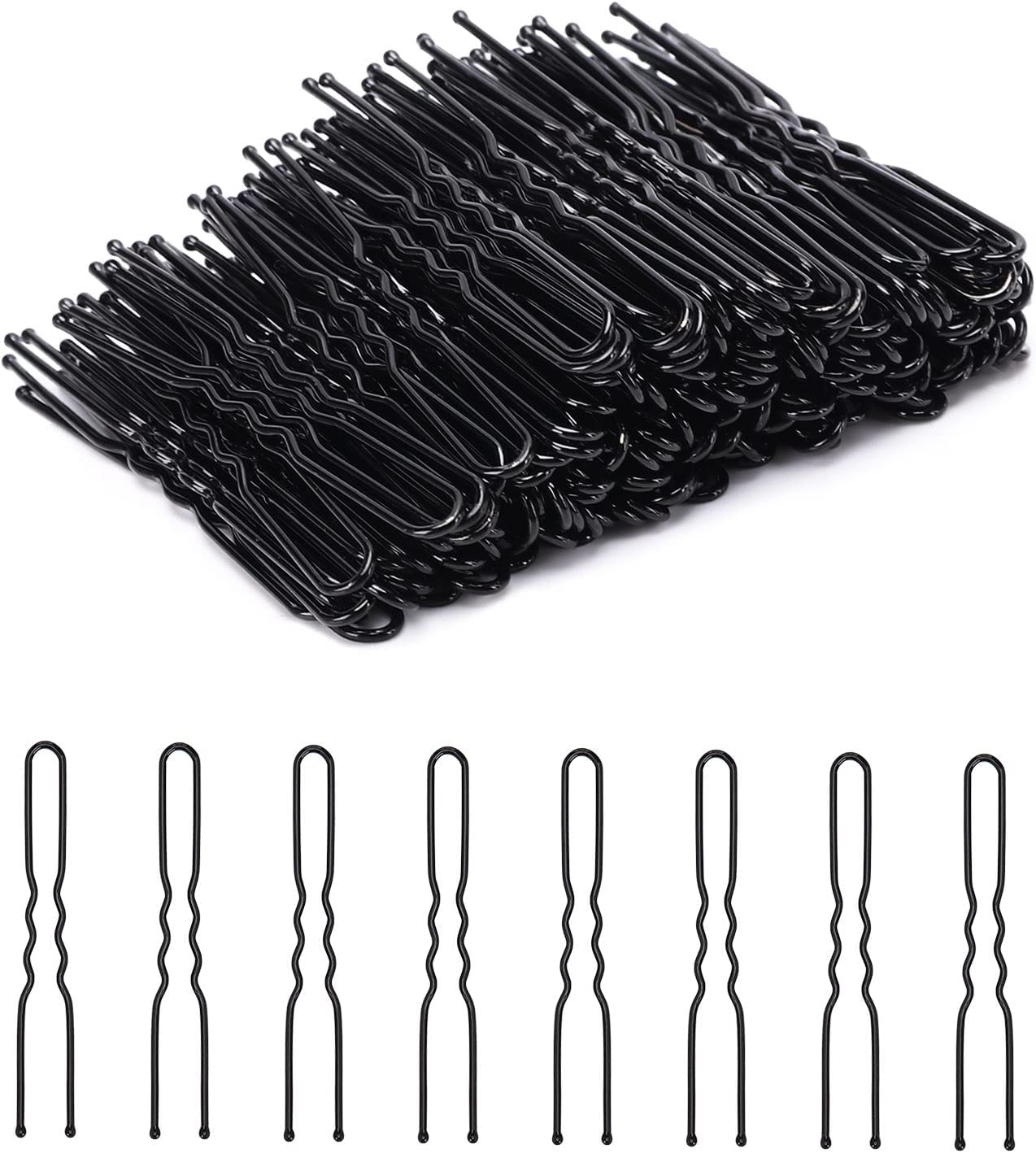 U Shaped Hair Pins, 200 Count for Women Lady Girls Bobby Pins French Historical Hair Pin Hair Styling Pins Hair Accessories, Blonde, 2.4 Inch