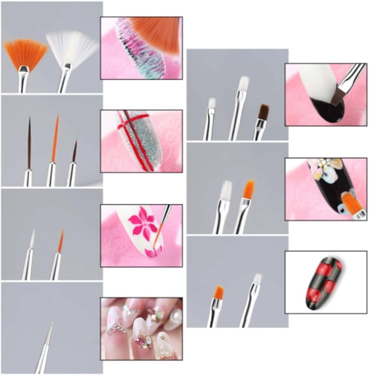 31Pcs Nail Art Brushes and Nail Art Tools Set, Nail Art Design Pen Painting Tools, Acrylic Nail Brush, Nail Dotting Tools, Striping Nail Art Brushes for Long Lines, Nail Drawing Pen for Gel Polish Manicure Salon DIY at Home image number 1