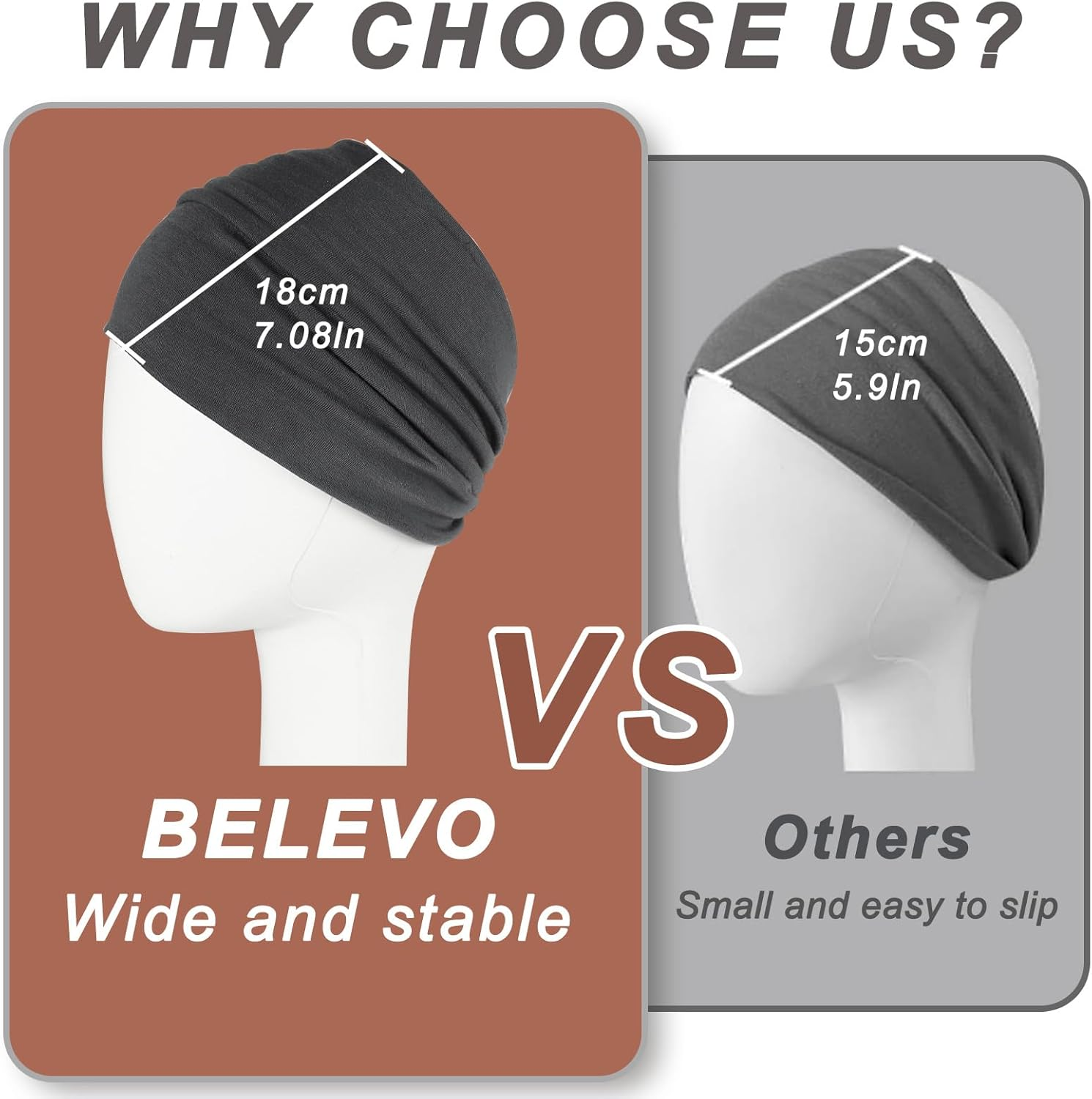 BELEVO Wide Headbands for Women'S Hair, Stretchy Headband 7'' Head Bands Adult Women Knotted Head Band Elastic Hairbands Fashion Accessories for Women 4 Pcs image number 4