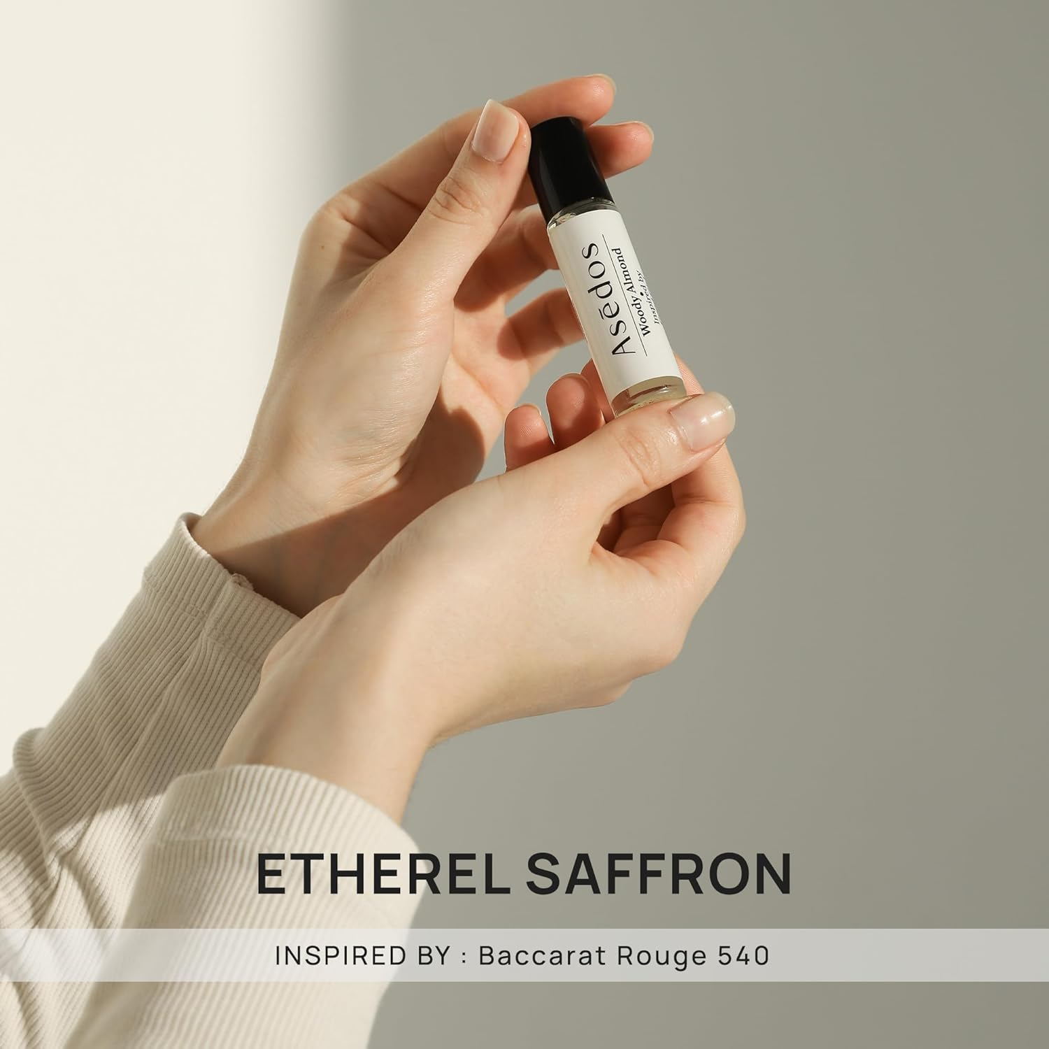 Asedos - Ethereal Saffron Perfume Oil | Inspired by MFK Baccarat Rouge 540 | Rollerball | Unisex Attar Oil | Vegan, Paraben Free, Phthalate Free | Animal Cruelty Free | 10Ml 0.34 Fl Oz