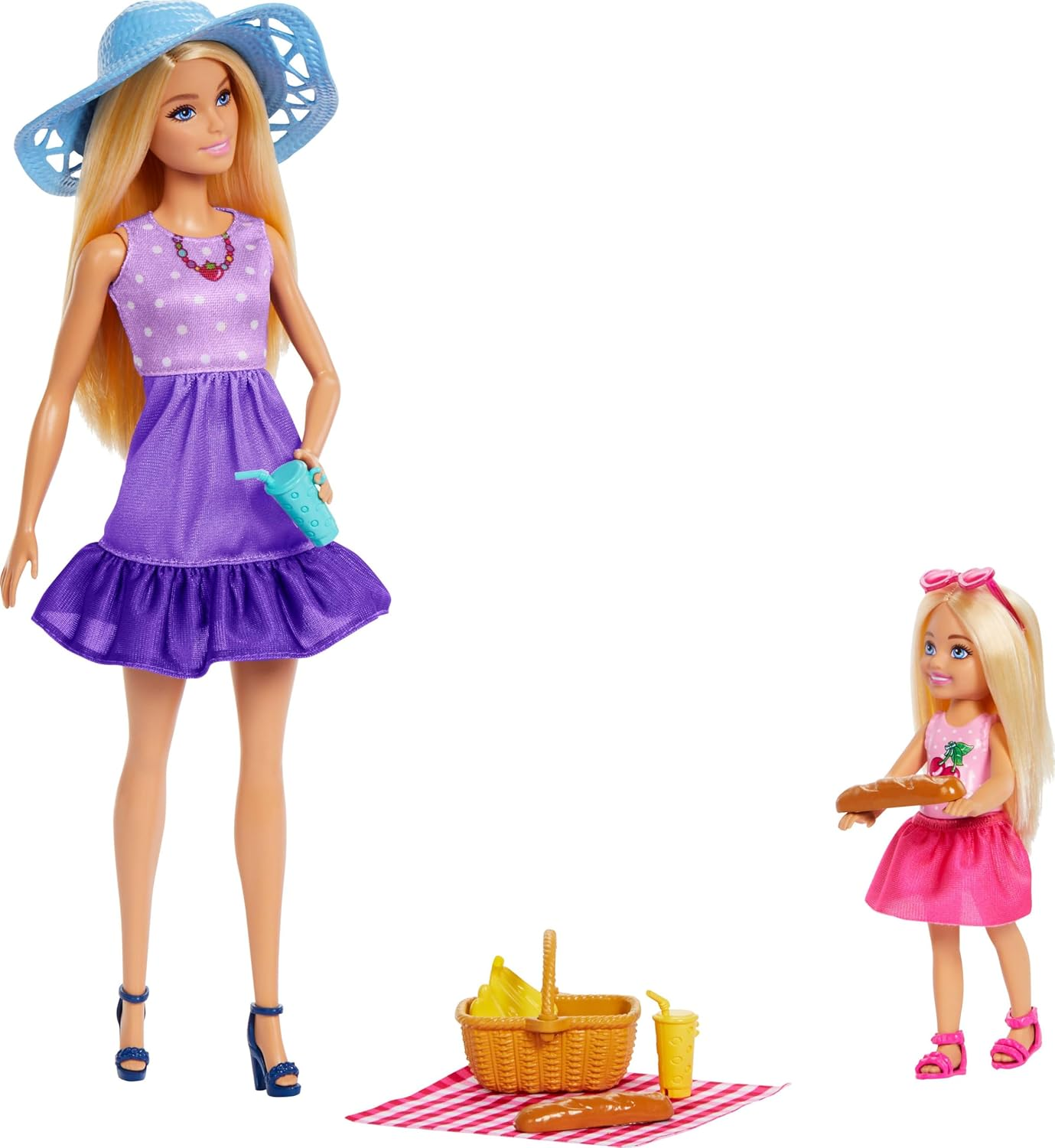 Barbie Family & Friends Dolls & Accessories Playset, Picnic-Themed Playset with Fashion & Small Dolls, plus 9 Pieces Including Food image number 2