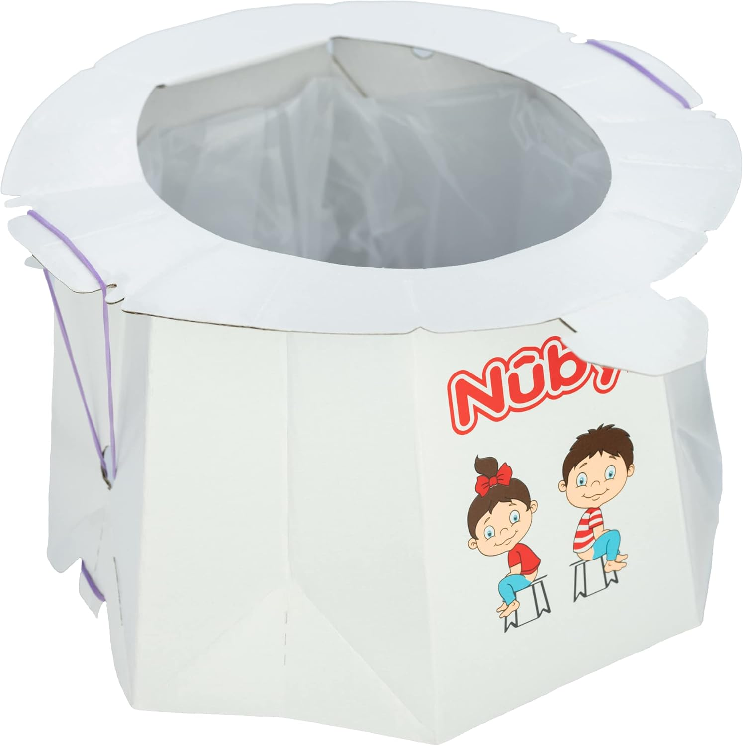 Nuby Disposable Travel Potty with Liner - Foldable and Portable Potty; Toddler Potty Essential for Camp, Trips, & Car Rides - Travel Potty for Toddler, 1 Pack image number 2