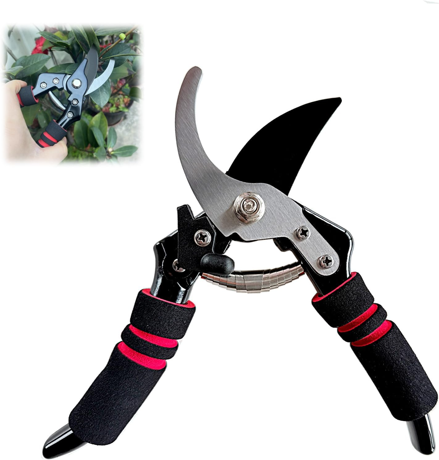 UUNXAM Pruning Shears& Garden Secateurs, Easy to Use Gardening Tools with Grip Handles Sharp, for Plants, Flowers, Bonsai & Branch Trimming image number 6