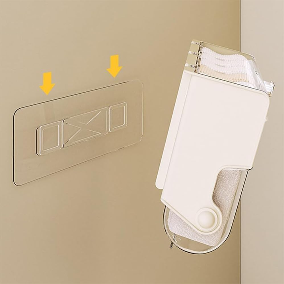 Betterlifewj 2Pcs Apricot Wall Mounted Storage Box， Underwear Organiser Clear Dustproof Organizer Holder Household Storage Box for Lingerie, Socks, Ties, Data Cable