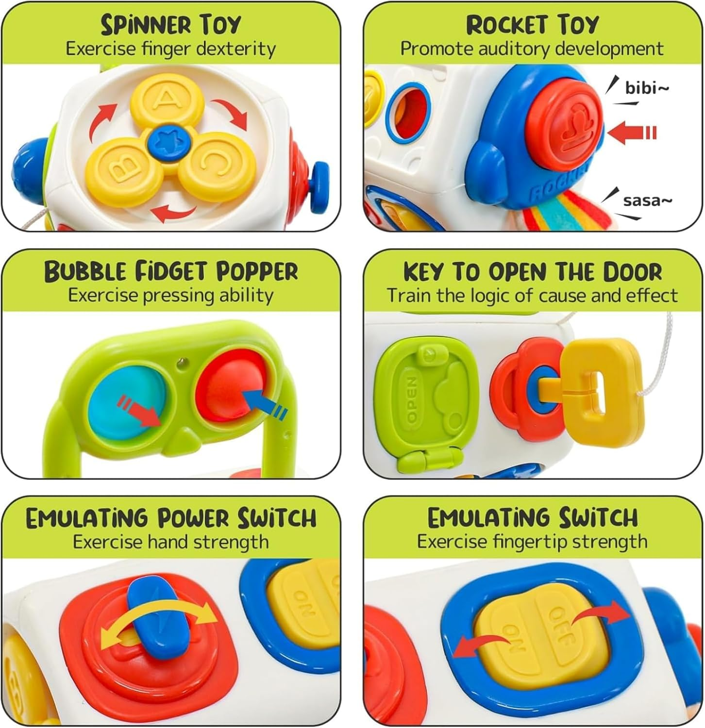 Busy Cube for Toddlers 1-3, Montessori Toys for 1 Year Old Sensory Activities Busy Board,Baby Gifts for 6 to 18 Months 1 2 One Year Old Infant Boys Girls,Fidget Busy Board Learning Toys image number 2