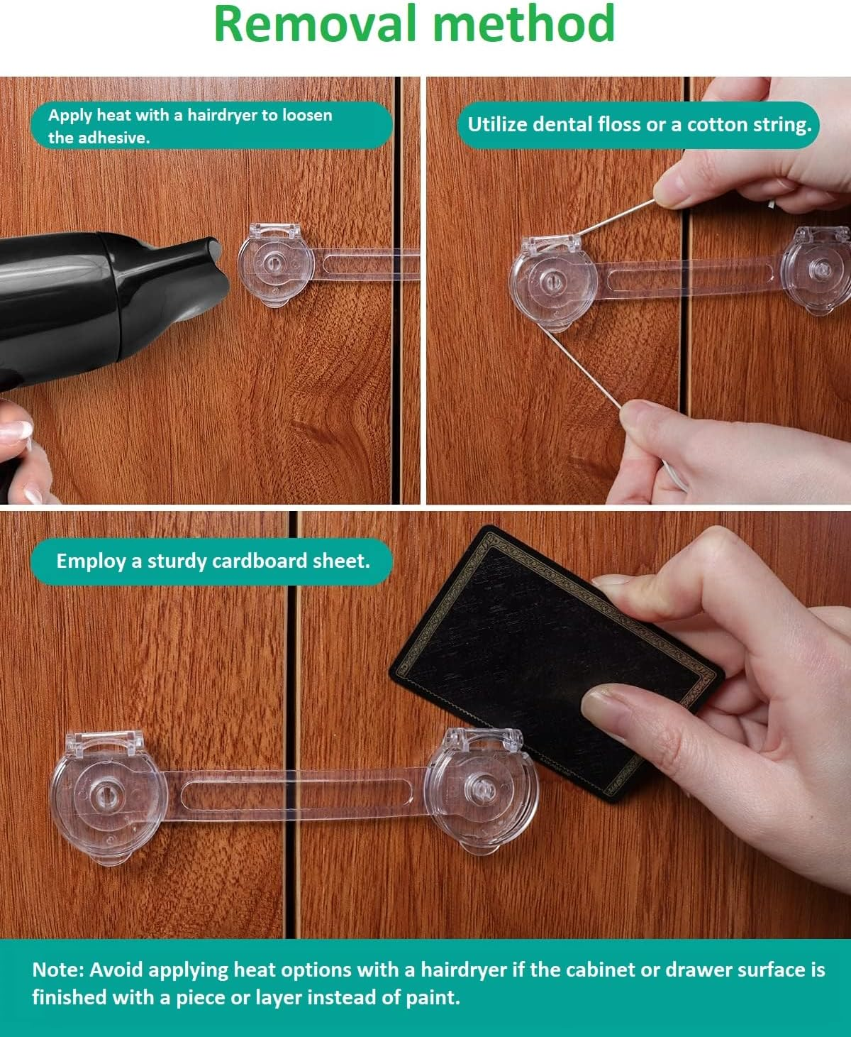 Child Safety Cabinet Locks - Baby Proofing Locks,Locks for Cabinets and Drawers, Featuring Strong and Removable Adhesive (Pack 5) image number 1