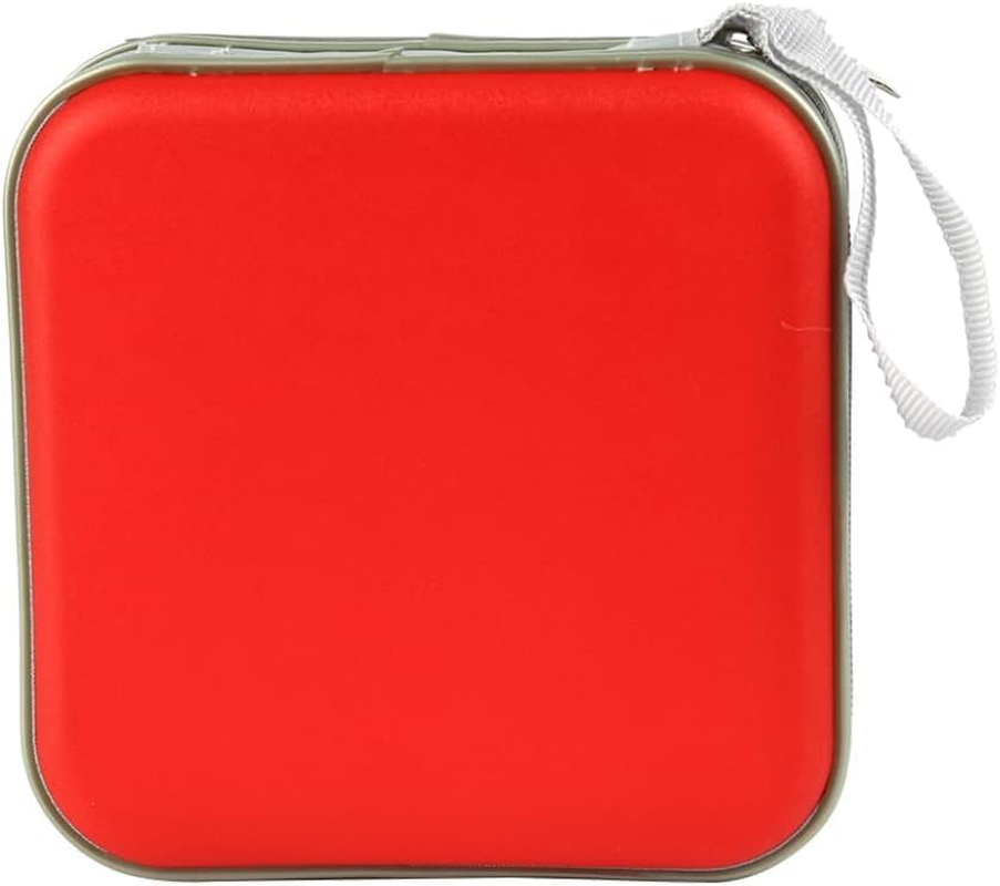 40 Capacity CD DVD Storage Case Holder, Hard Plastic Organizer with Protector for Car, Home & Travel(Red) image number 1
