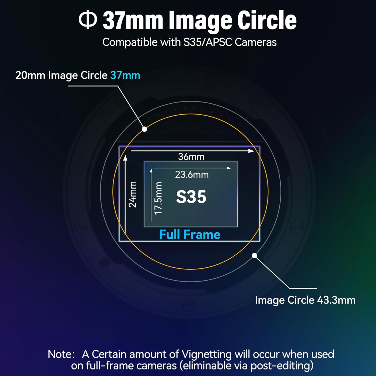 SIRUI 20Mm T1.8 1.33X Anamorphic Lens S35 Autofocus Lens (Compatible with E-Mount) A6500/A6700/FX3/30/ZV-E Series/A7 Series/A9/9Ii-Neutral Flare