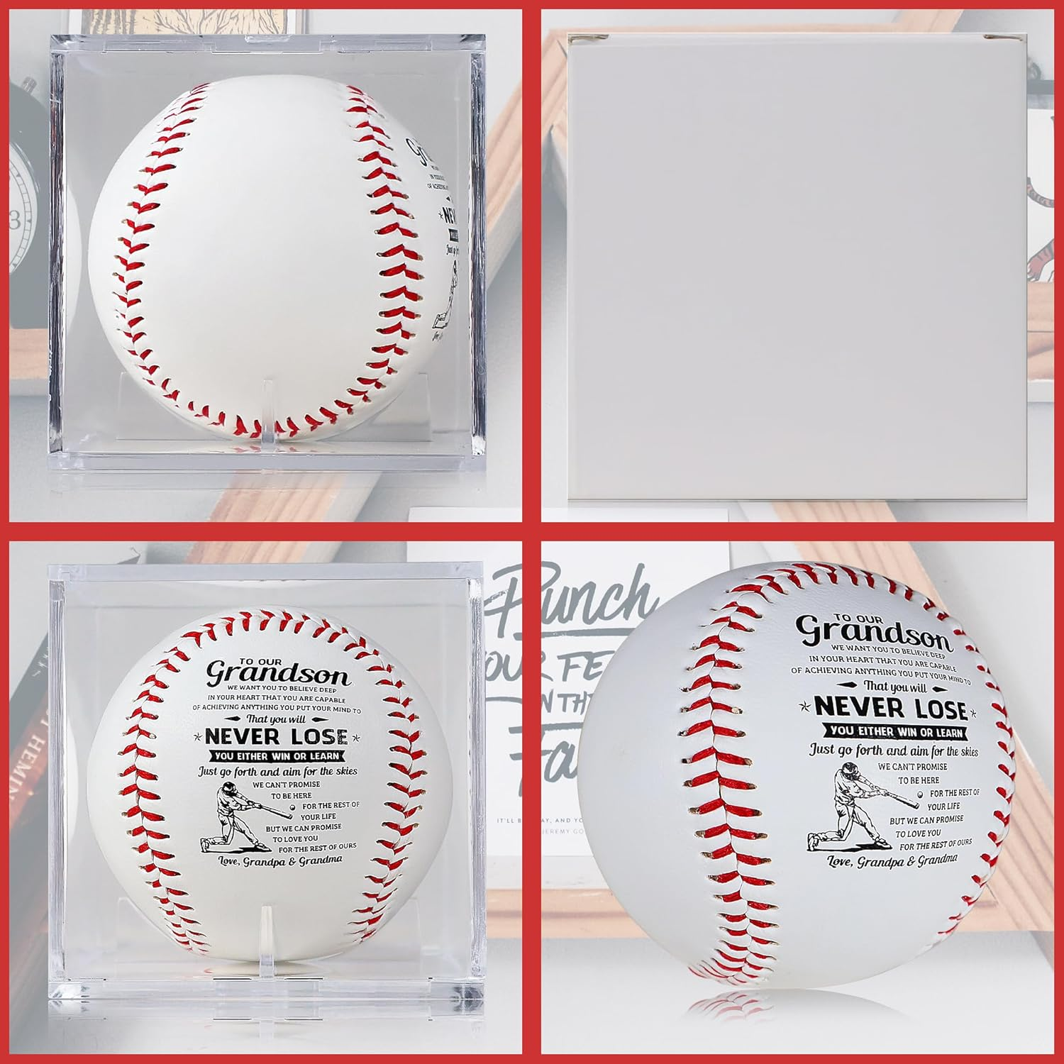 SYNGUCK Birthday Baseball Gifts for Youth, Teenage Boys,Christmas Graduation Baseball Gifts for Grandson from Grandma,Grandpa,For Son from Mom,Dad，Personalized Baseball Gifts image number 6