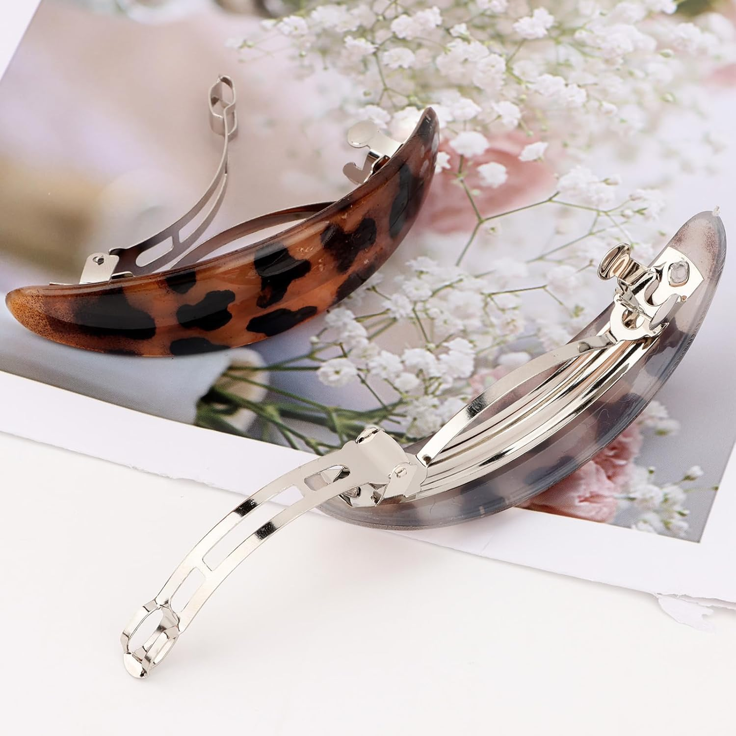 Bumlofa Set of 2 Leopard Hair Clips &ndash; Trendy Women'S Hair Clips for Stylish Hairstyles, Retro Look and Strong Hold image number 6