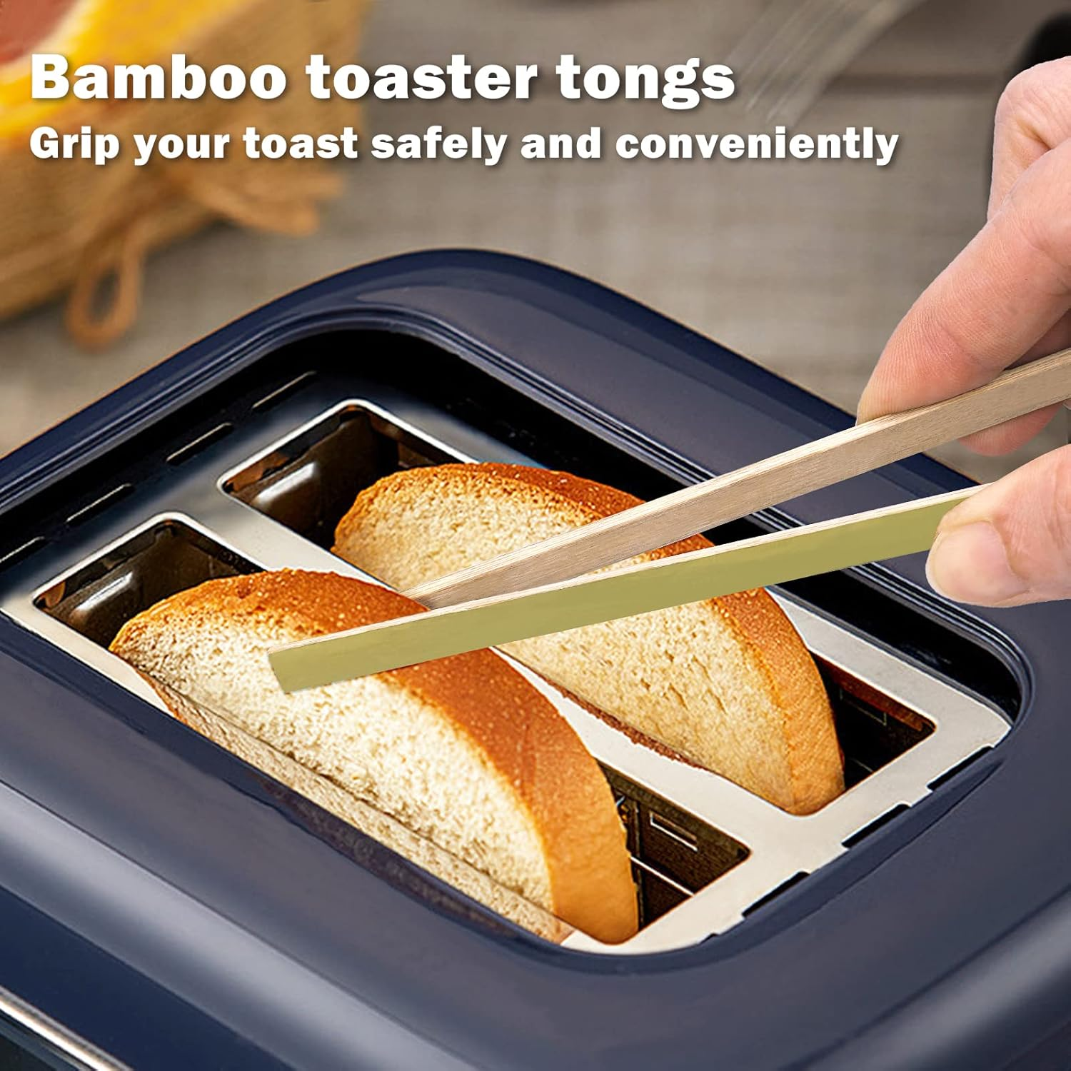 Mini Bamboo Tongs Disposable 100 Pcs 6.2 Inch Long Wooden Tongs for Charcuterie Large Cooking Utensils Wood Tongs for Toaster Serving Food Natural Green for Catering Buffet Home image number 3