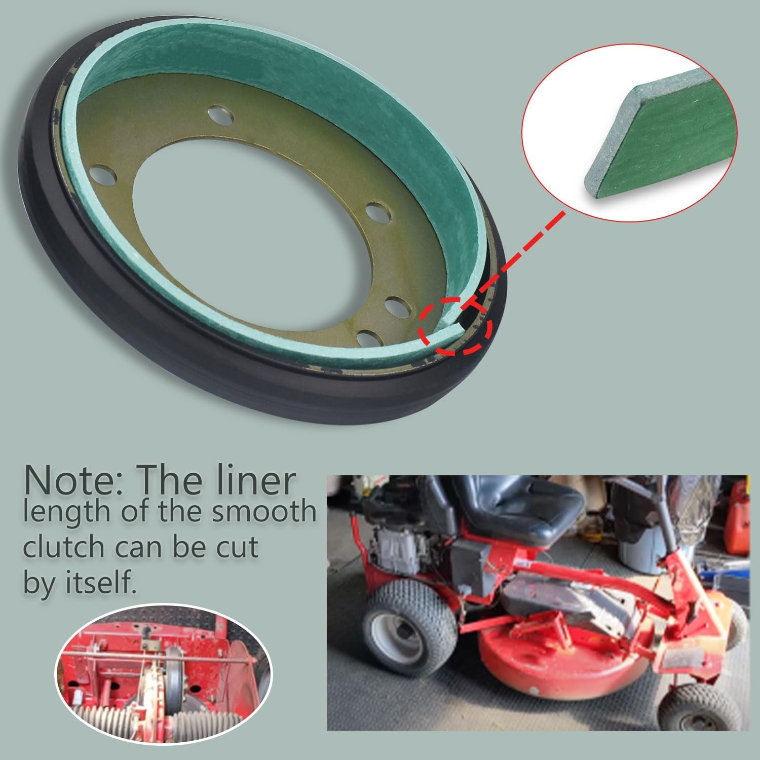 04743700 Lawn Tractor Drive Disc Kit with Liner/Friction Wheel, Compatible with Sn-Apper Riding Clutch Disc, Replace Models 240-975, 7053103, 7600135, 5-3103, 5-7423 (OD 6" ID 5-1/8") (2 Pack) image number 4