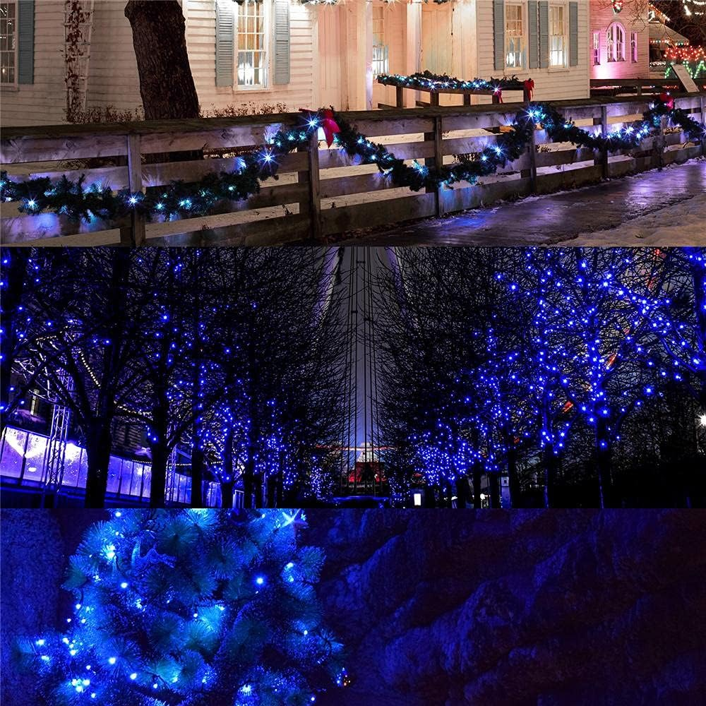 Solar 420 LED Fairy Light Chain Dark Green Cable - 4 Colour Options - Blue image number 3