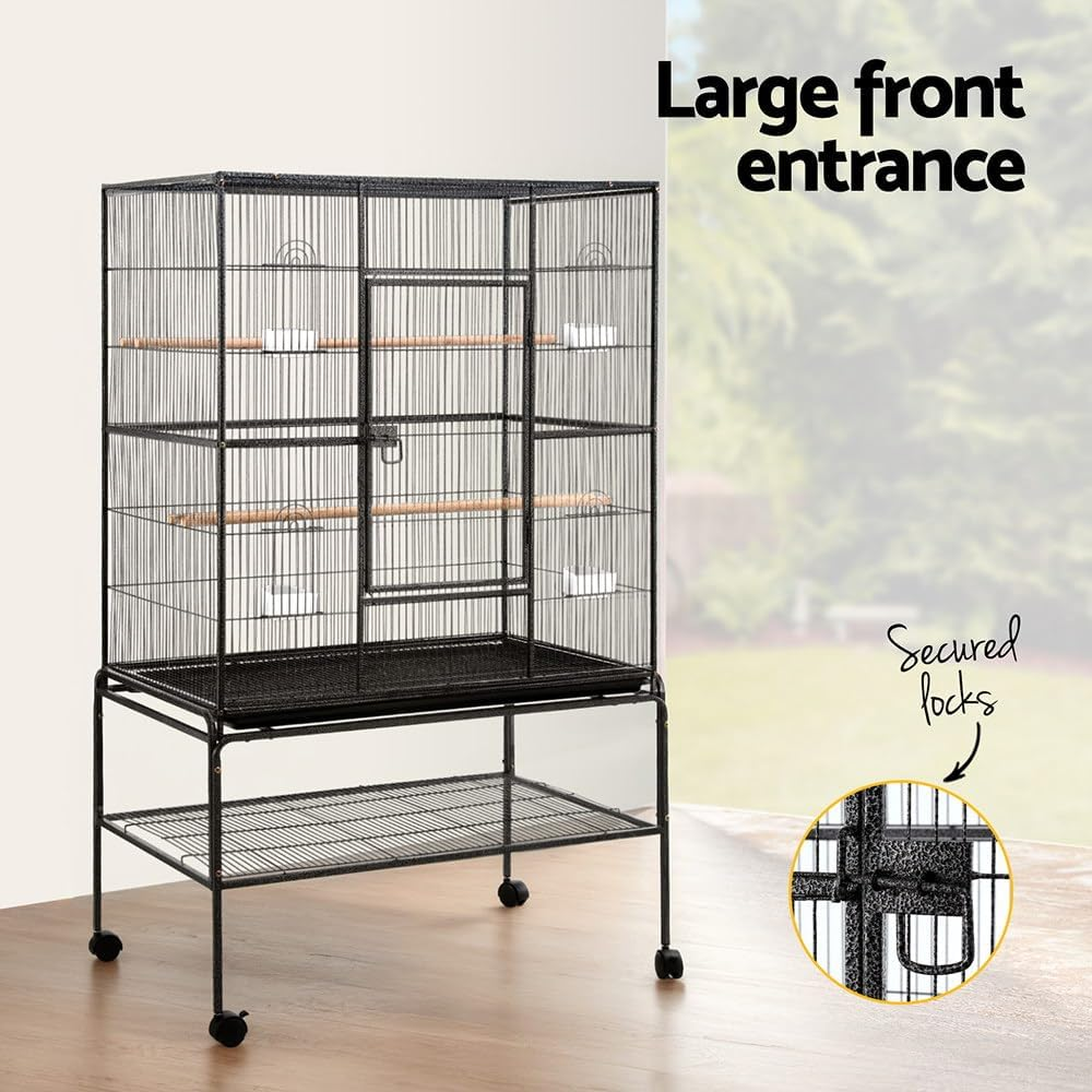 I.Pet Bird Cage Large Cages 160Cm Parrot Aviary Stand-Alone Budgie Wheels Castor image number 4