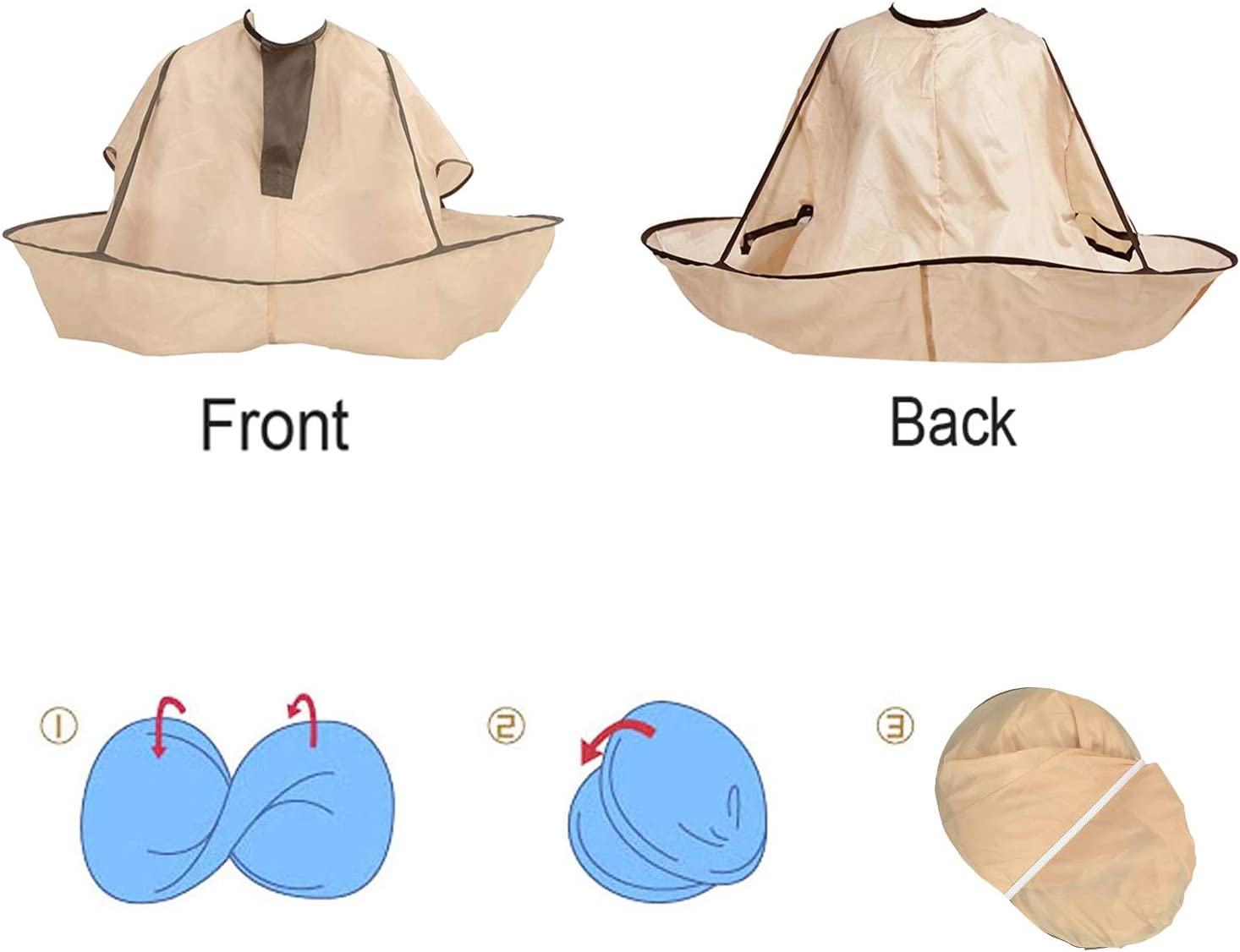 CENZICOM Barber Cloak,Hair Cutting Cloak Umbrella Cape Salon Barber Hairdressing Gown for Adult image number 6