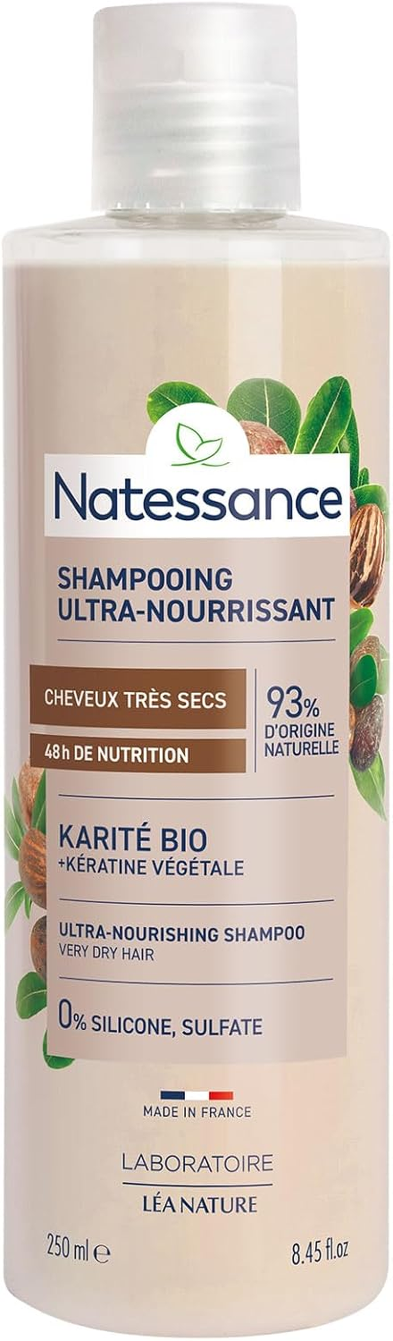 NATESSANCE Karit&eacute;/Keratin Vegetable Shampoo 250 Ml image number 3