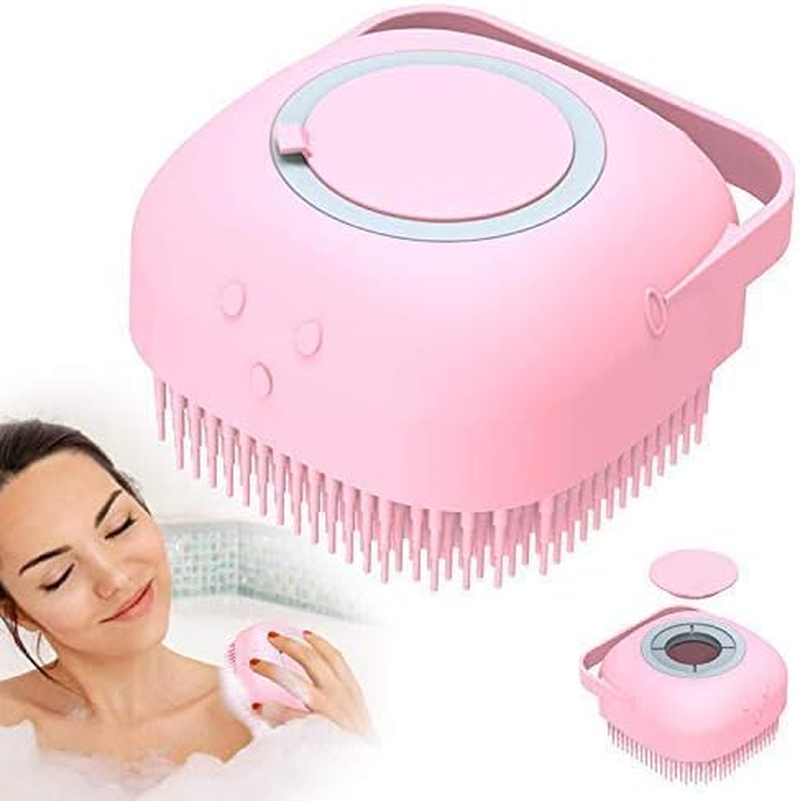 Shopmart 2 Pcs Combo Silicone Soft Cleaning Body | Bath Brush with Shampoo Dispenser plus Back Scrubber, Bath Brush Washer for Dead Skin Removal Gentle Massage Exfoliation for Kids Men and Women image number 4