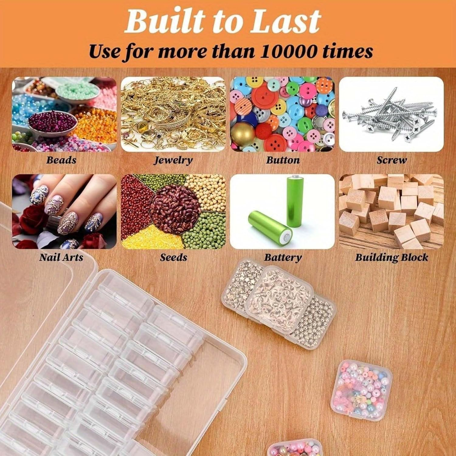 Plastic Sorting Box, Beads Storage Box, Sorting Boxes with Compartments, 30 PCS Clear Little Boxes with Lid, Diamond Art Boxes, Storage Box for Pearls, Pills, Jewelry, Earrings, Sequins, Craft Storage image number 1