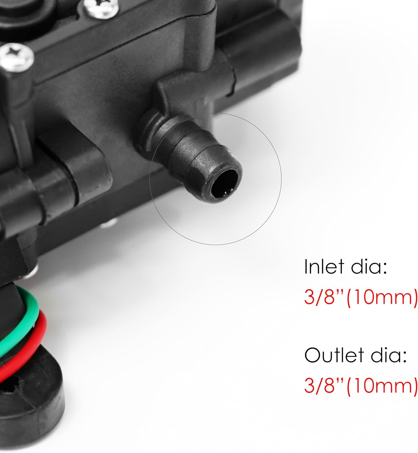 12V Diaphragm Water Pump &ndash; 1.2 GPM 80 PSI Self Priming Sprayer Pump with Pressure Switch, Hose Clamps &ndash; for RV, Camper, Marine, Boat, Garden, Car Wash Set of 2 image number 6