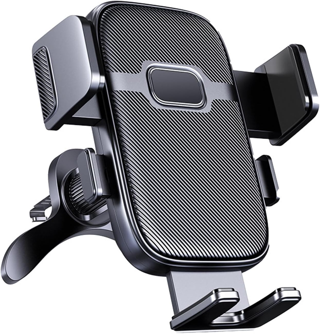 Car Vent Phone Holder with Strong Metal Hook, Triangle Stable Clip, 360&deg; Rotation & Anti-Slip Silicone, Fit for Dashboard Air Vents, Compatible with 4" - 7" Smartphones (Black) image number 1