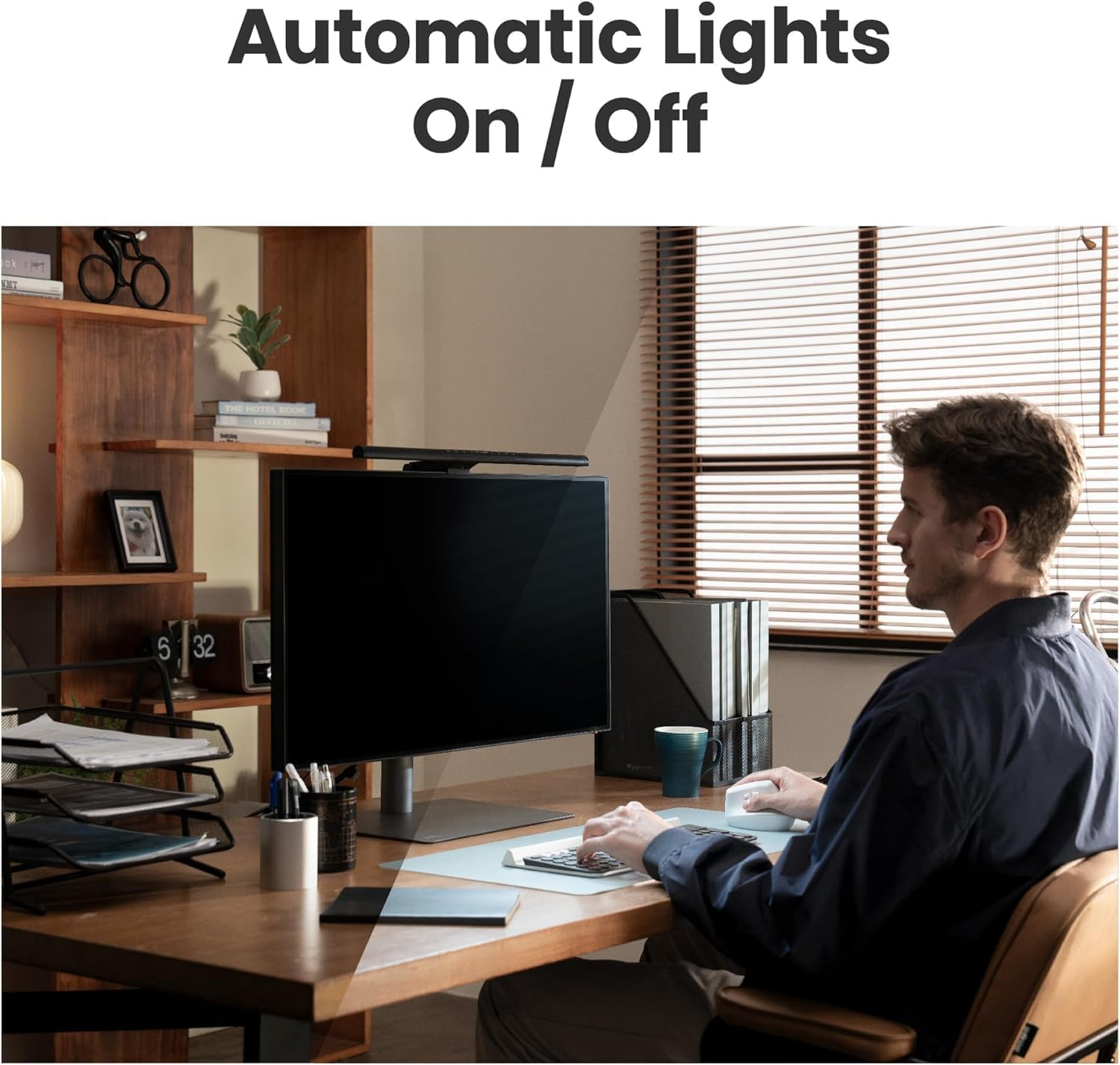 Benq Screenbar Pro LED Monitor Light (Silver)/Ultrawide Illumination/Motion Sensor/Adjustable Brightness and Color Temperature/Eye-Care Light Bar/No Screen Glare/Space Saving/Curved Monitors image number 4