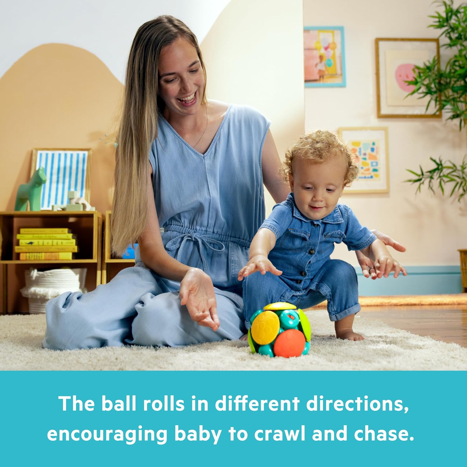 Bright Starts Wobble Bobble Activity Ball Toy, Ages 3 Months+ image number 1