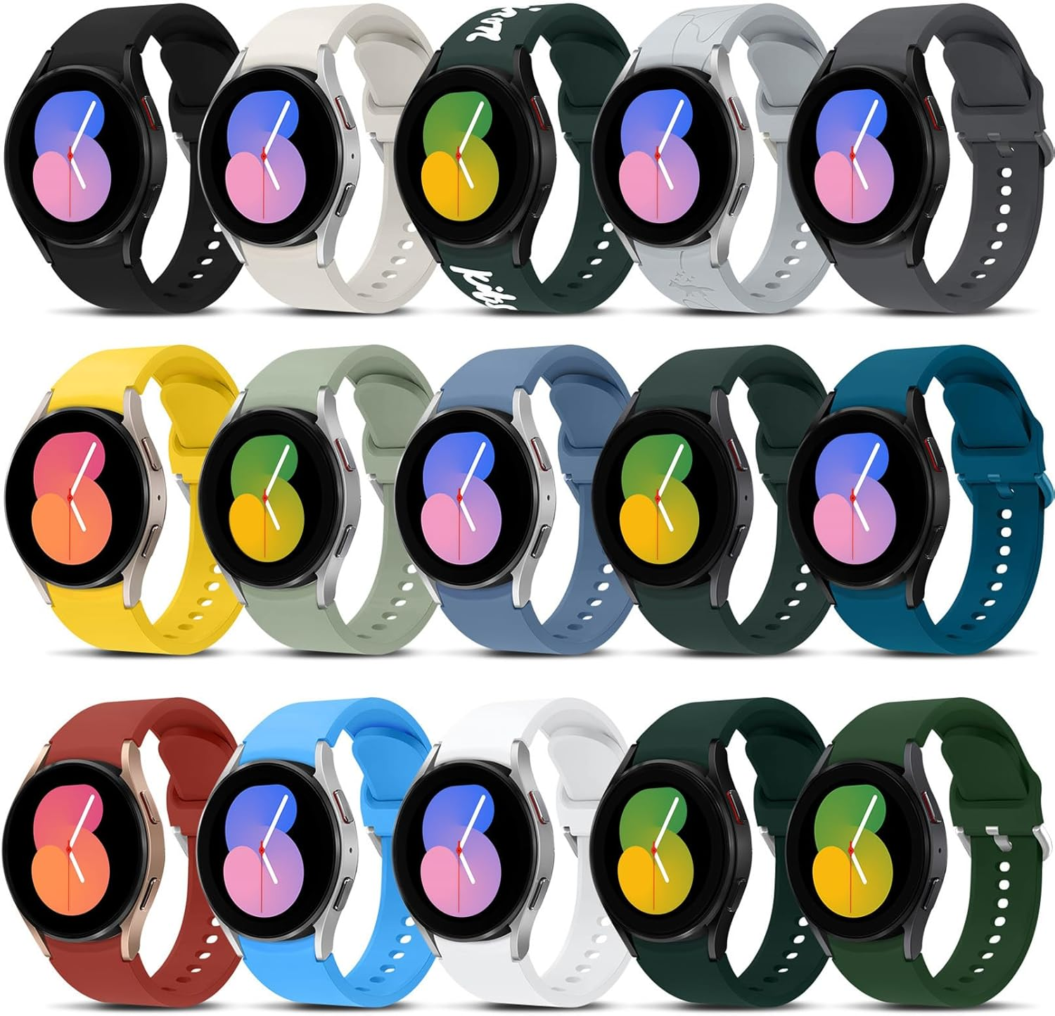 Galaxy Watch 7/FE/6/5/4 Band,For Samsung Galaxy Watch 5 Pro Band 45Mm 40Mm 44Mm,Soft Silicone Sport Strap Correa Galaxy 6/4 Classic Bands 47Mm 46Mm 42 43Mm Women Men,No Gap Bracelet Replacement Wristbands