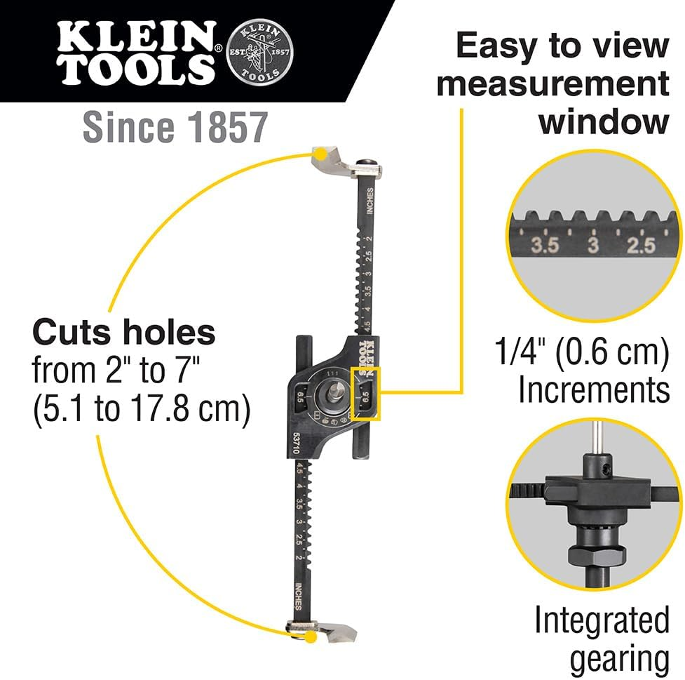 KLEIN TOOLS Adjustable Hole Saw W/Auto-Set ARMS image number 6