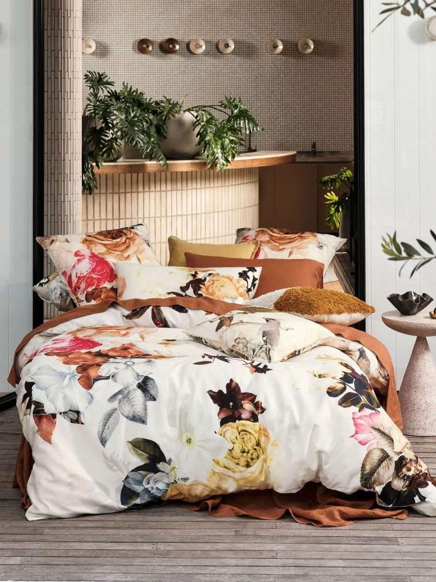 Linen House Primavera Quilt Cover Set, Caramel, Double Bed image number 6