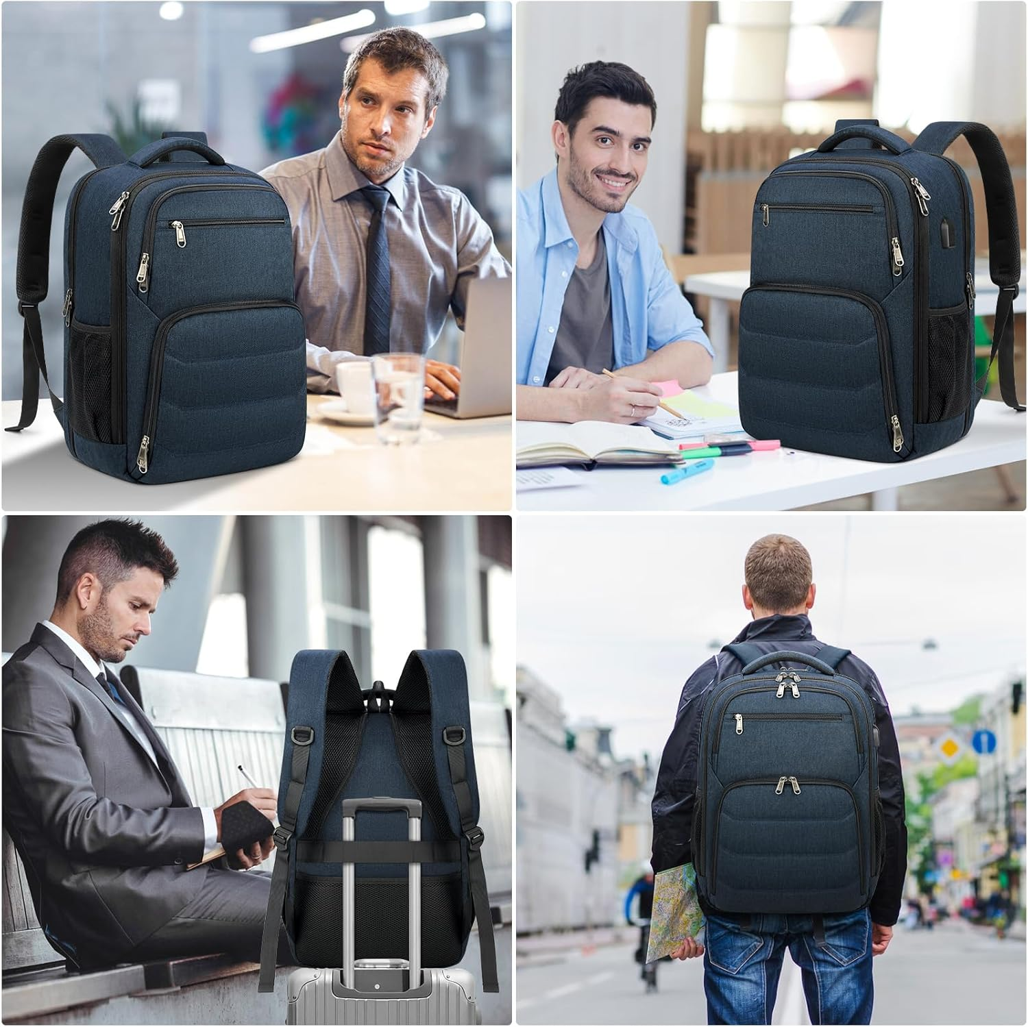 Laptop Backpack 17 Inch Travel Backpack for Men Women Large Waterproof Computer Backpack Work Business College Backpack image number 4