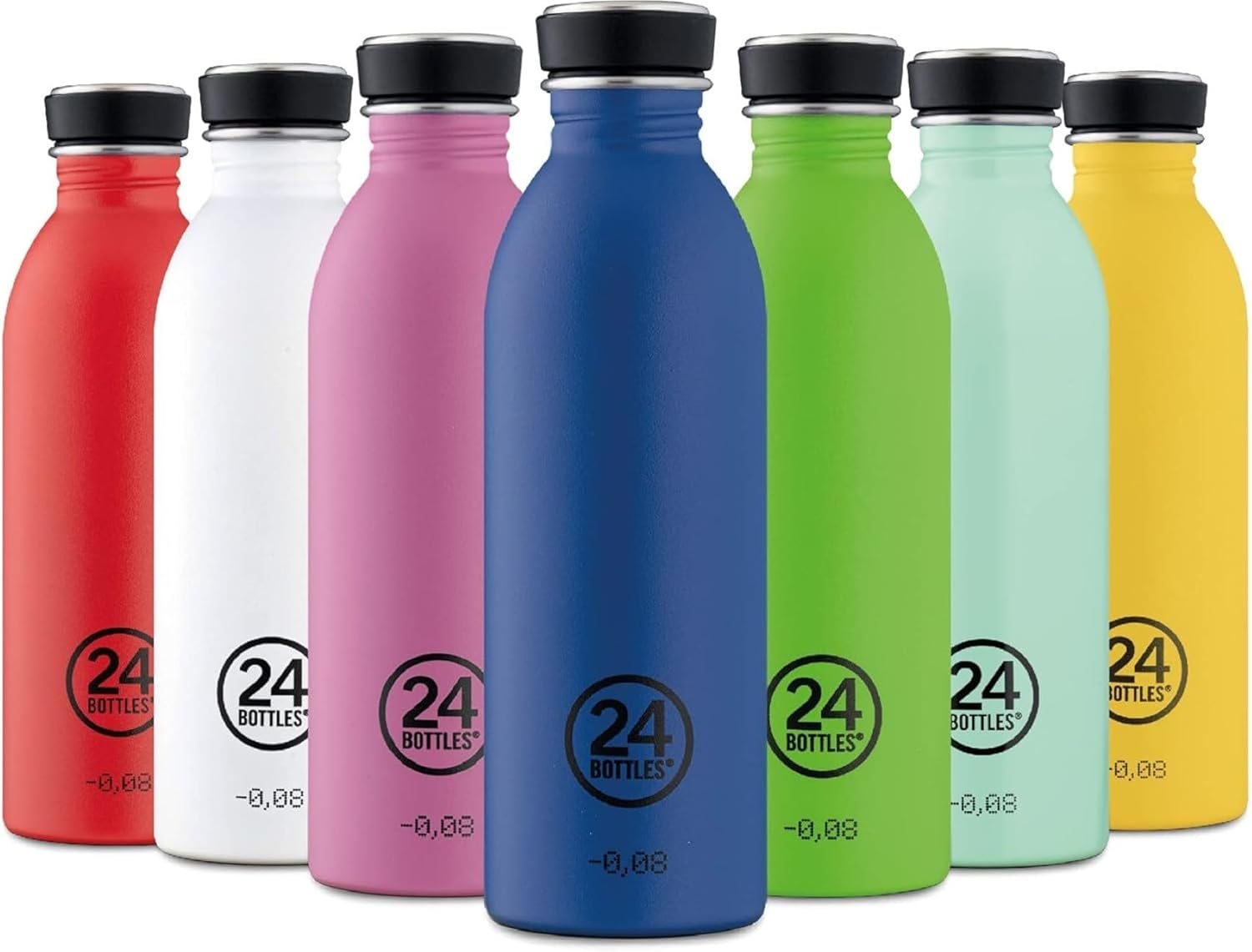 24Bottles Urban 1L/500Ml/250Ml Water Bottle, Drinking Bottle with 100% Density Closure, Eco Bpa-Free Stainless Steel Drinking Bottles with Italian Design [Non-Thermal, Ultralight]