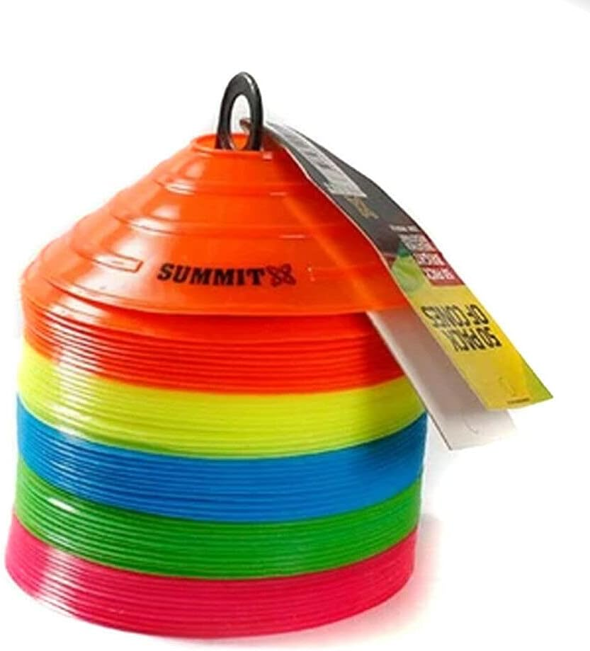 SUMMIT Marker Cones (Pack of 4) - High Visibility 15 Cm Tough Plastic Cones Ideal for Training Drills and Skill Marking image number 1
