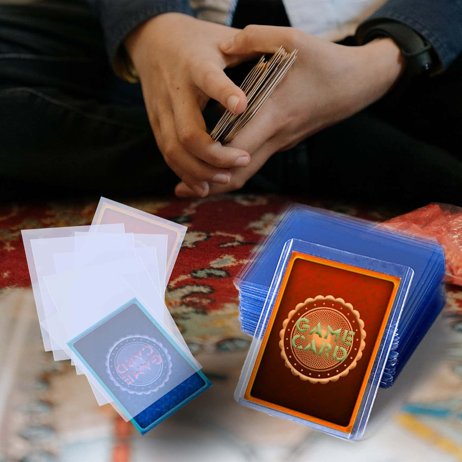 150 Pack Trading Card Sleeves, Toploaders Consist 50 Hard Plastic Card Protectors + 100 Clear Soft Sleeves for Baseball Game Sports Collectible Trading Card（3" X 4" Regular） image number 3