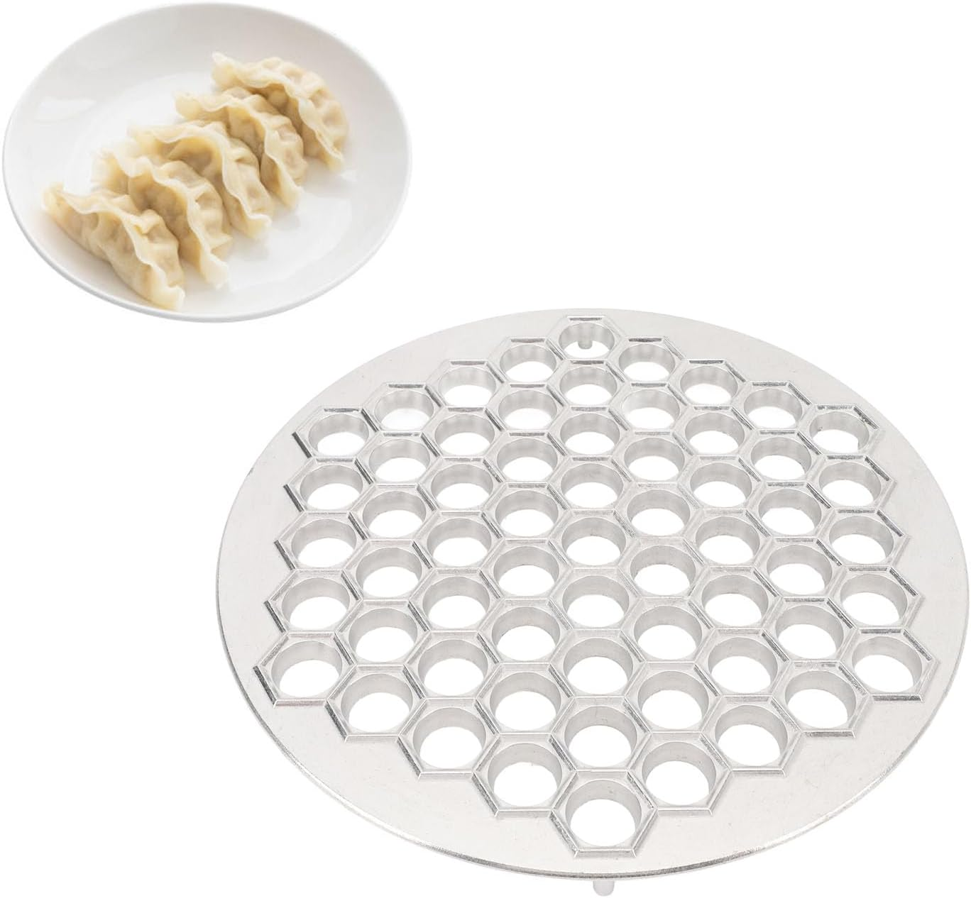 Russian Ravioli Maker, 61 Holes Aluminum Alloy Pelmeni Maker Practical Russian Dumpling Maker, Multifunctional Dumpling Maker Machine for Home Restaurant Kitchen Supplies image number 2