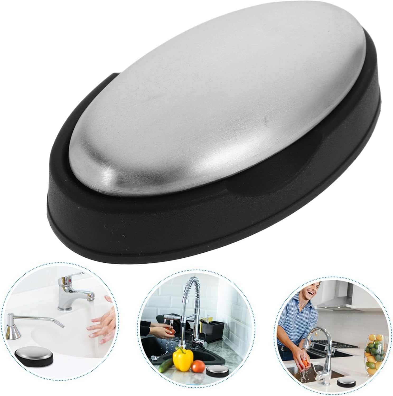 ULTECHNOVO Stainless Steel Odor Remover Soap Compact Metal Soap for Home Restaurant Use Easy to Clean Portable Design Odor Elimination for Kitchen Cooking Smells image number 1